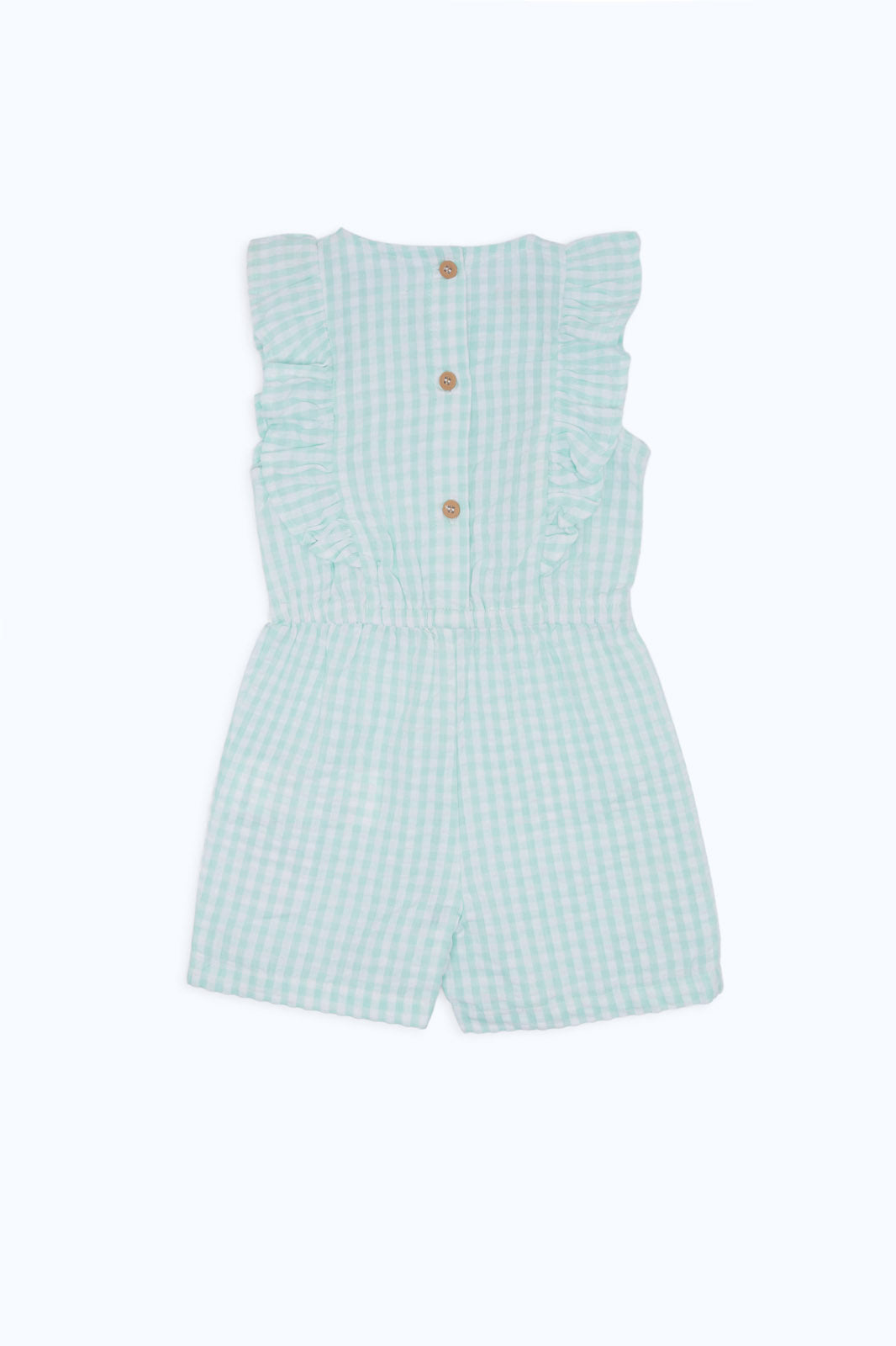 Redtag-Boys-Green-Aop-Check-Seersucker-Romper-Category:Rompers,-Colour:Green,-Deals:New-In,-Dept:New-Born,-Filter:Baby-(0-to-12-Mths),-H1:KWR,-H2:NBF,-H3:RMS,-H4:RMS,-NBB-Rompers,-New-In-NBB-APL,-Non-Sale,-RMD,-S23C,-Season:S23C,-Section:Boys-(0-to-14Yrs)-Baby-0 to 12 Months