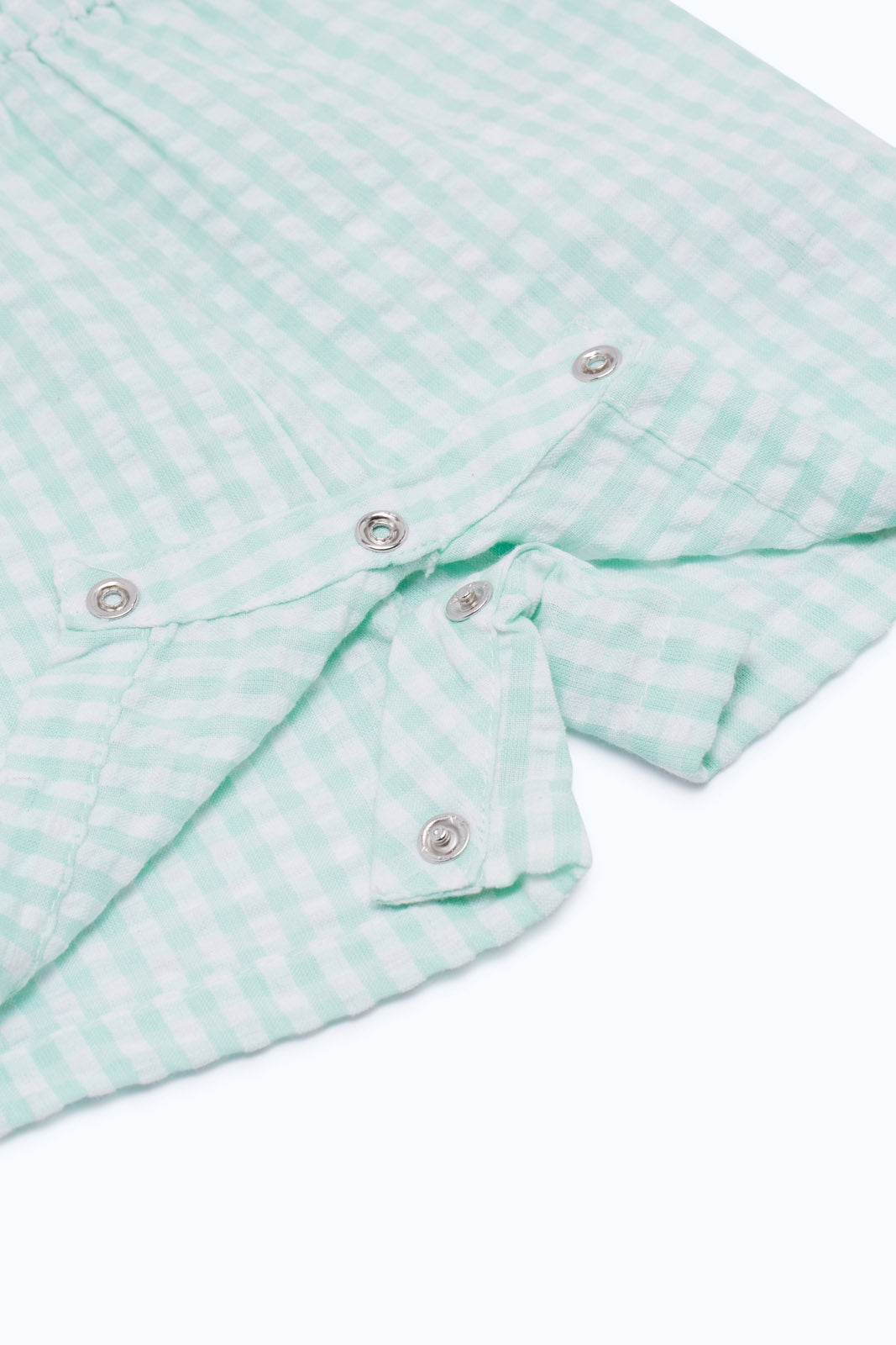 Redtag-Boys-Green-Aop-Check-Seersucker-Romper-Category:Rompers,-Colour:Green,-Deals:New-In,-Dept:New-Born,-Filter:Baby-(0-to-12-Mths),-H1:KWR,-H2:NBF,-H3:RMS,-H4:RMS,-NBB-Rompers,-New-In-NBB-APL,-Non-Sale,-RMD,-S23C,-Season:S23C,-Section:Boys-(0-to-14Yrs)-Baby-0 to 12 Months