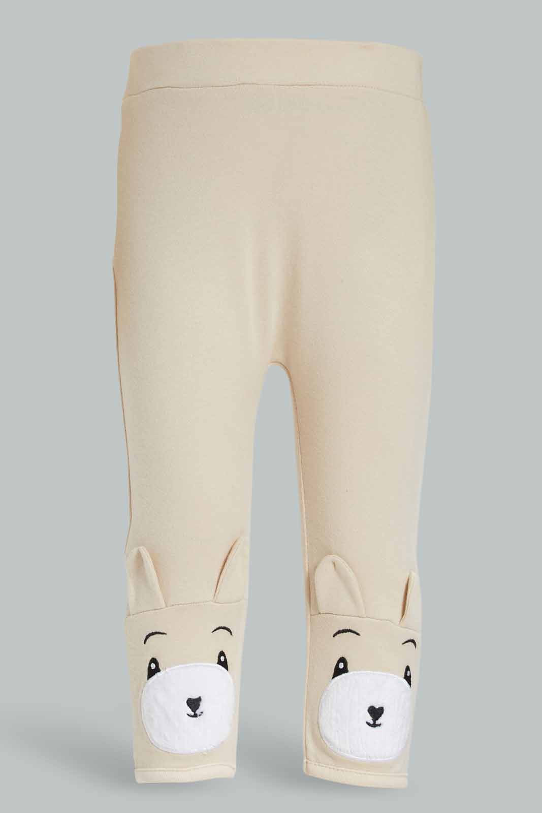 Redtag-Girls-Beige-Teddy-Applique-Pyjama-Set-Category:Sleepsuits,-Colour:Apricot,-Deals:New-In,-Dept:New-Born,-Filter:Baby-(0-to-12-Mths),-NBG-Sleepsuits,-New-In-NBG-APL,-Non-Sale,-Section:Boys-(0-to-14Yrs),-W22B-Baby-