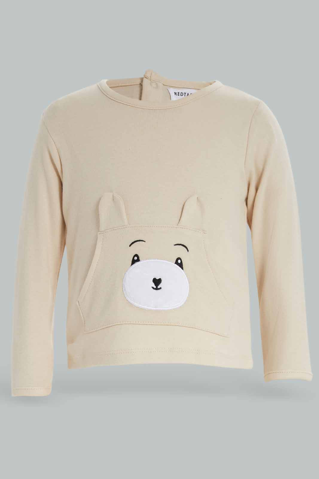 Redtag-Girls-Beige-Teddy-Applique-Pyjama-Set-Category:Sleepsuits,-Colour:Apricot,-Deals:New-In,-Dept:New-Born,-Filter:Baby-(0-to-12-Mths),-NBG-Sleepsuits,-New-In-NBG-APL,-Non-Sale,-Section:Boys-(0-to-14Yrs),-W22B-Baby-