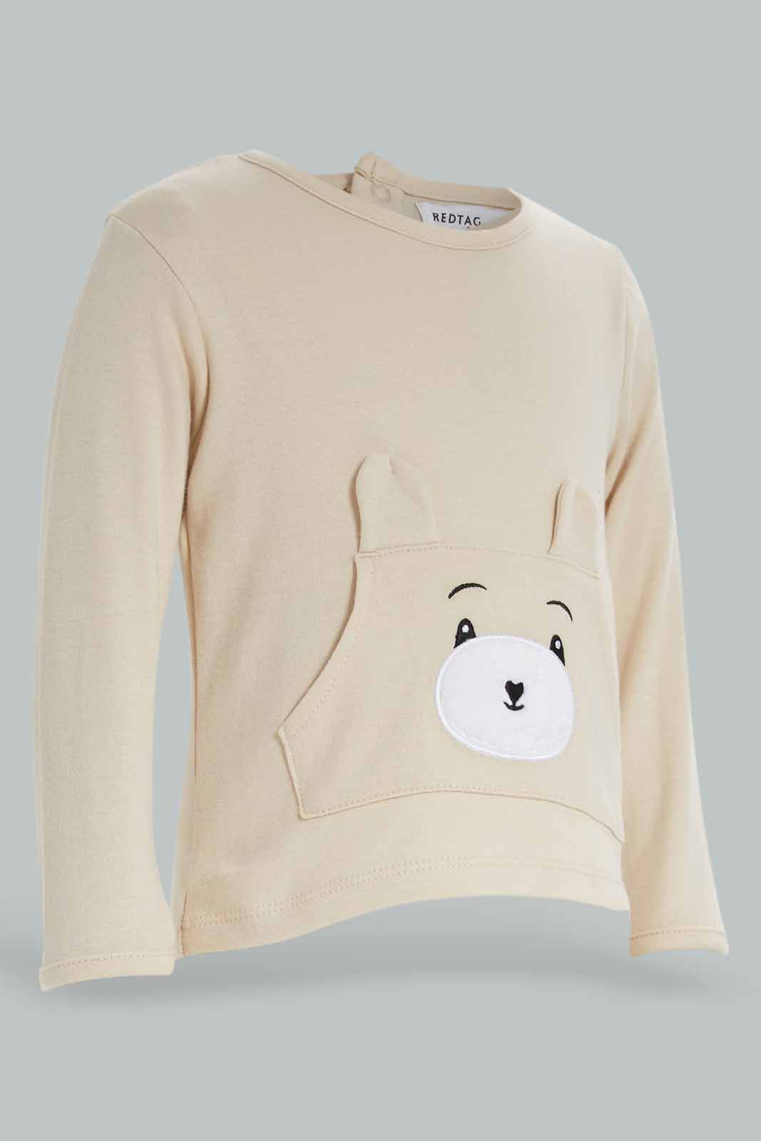 Redtag-Girls-Beige-Teddy-Applique-Pyjama-Set-Category:Sleepsuits,-Colour:Apricot,-Deals:New-In,-Dept:New-Born,-Filter:Baby-(0-to-12-Mths),-NBG-Sleepsuits,-New-In-NBG-APL,-Non-Sale,-Section:Boys-(0-to-14Yrs),-W22B-Baby-