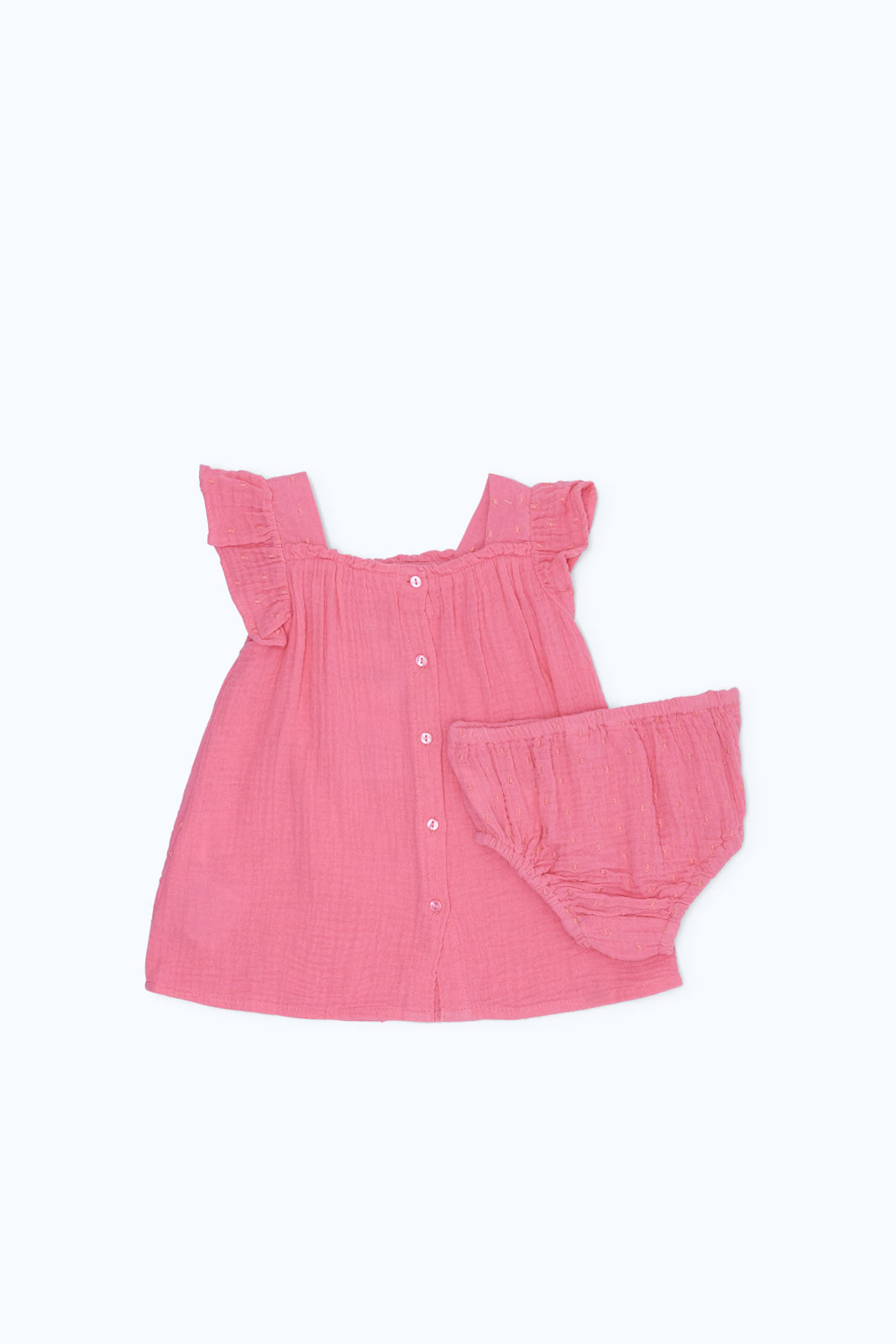 Redtag-Boys-Pink-Aop-Emb-Crinkle-Dress-With-Bloomer-Category:Dresses,-Colour:Apricot,-Deals:New-In,-Dept:New-Born,-Filter:Baby-(0-to-12-Mths),-H1:KWR,-H2:NBF,-H3:DRS,-H4:CAD,-NBG-Dresses,-New-In-NBG-APL,-Non-Sale,-S23B,-Season:S23B,-Section:Boys-(0-to-14Yrs)-Baby-0 to 12 Months