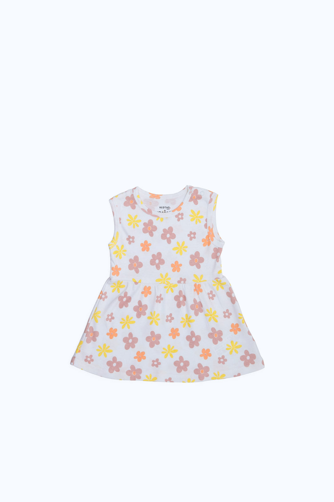 Redtag-Boys-White-Aop-Ppe-Knit-Dress-Sleeveless-Category:Dresses,-Colour:White,-Deals:New-In,-Dept:New-Born,-Filter:Baby-(0-to-12-Mths),-NBB-Dresses,-New-In-NBB-APL,-Non-Sale,-PPE,-S23B,-Section:Boys-(0-to-14Yrs)-Baby-0 to 12 Months
