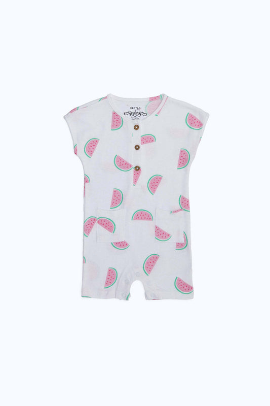 Redtag-Boys-White-Aop-T-Shirt-Romper-Category:Rompers,-Colour:White,-Deals:New-In,-Dept:New-Born,-Filter:Baby-(0-to-12-Mths),-NBB-Rompers,-New-In-NBB-APL,-Non-Sale,-S23B,-Section:Boys-(0-to-14Yrs)-Baby-0 to 12 Months