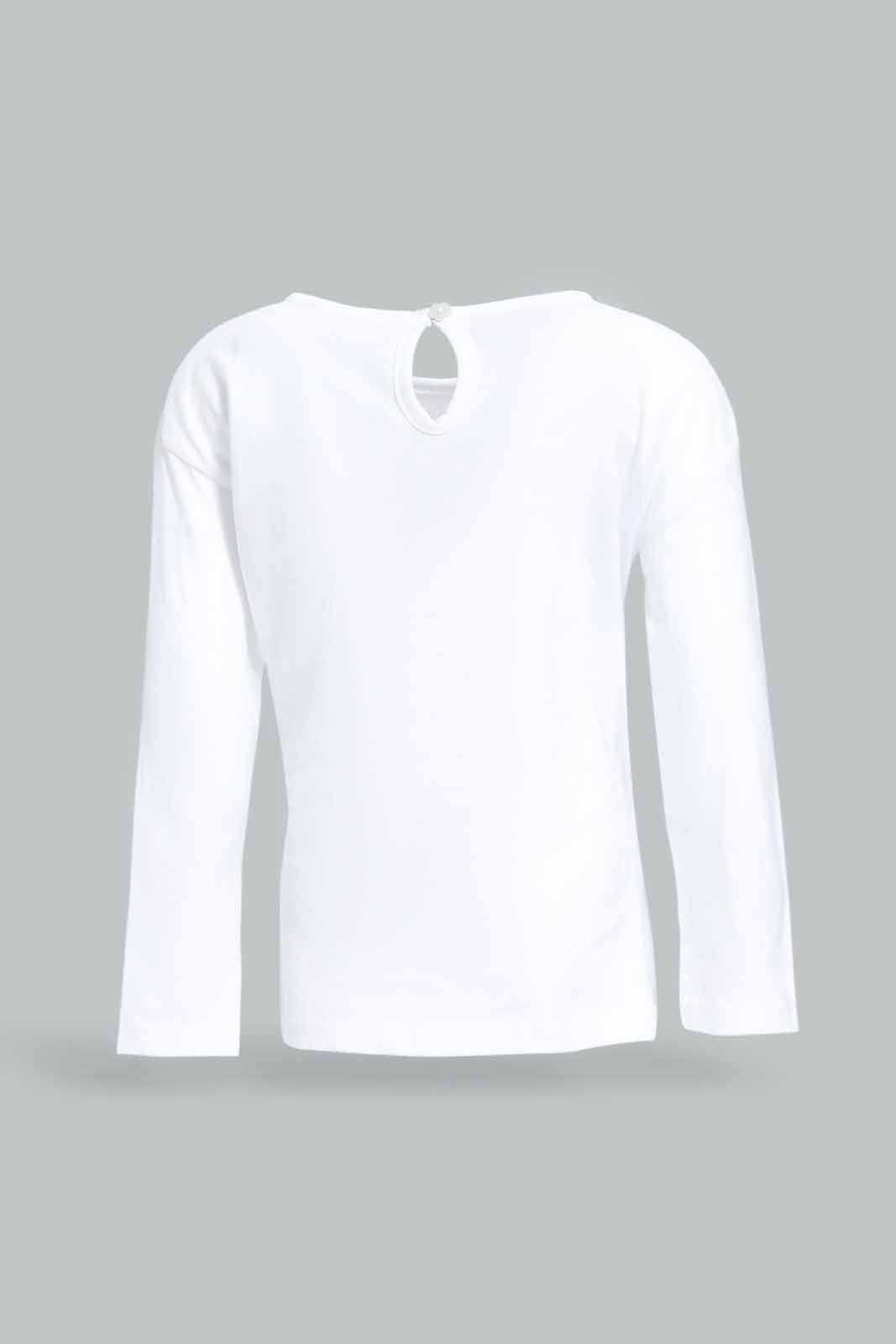 Redtag-Girls-White-Floral-Print-Tee-Category:T-Shirts,-Colour:White,-Deals:New-In,-Dept:Girls,-Filter:Infant-Girls-(3-to-24-Mths),-ING-T-Shirts,-New-In-ING-APL,-Non-Sale,-S23A,-Section:Girls-(0-to-14Yrs)-Infant-Girls-3 to 24 Months