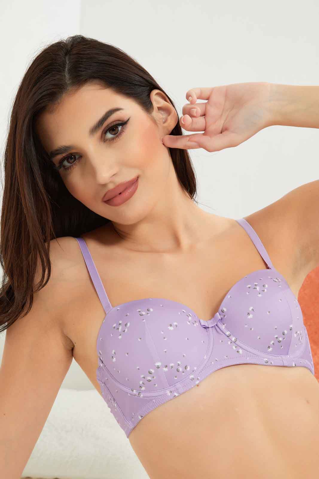 Women Lilac And White Balconette Bra Set (Pack Of 2)