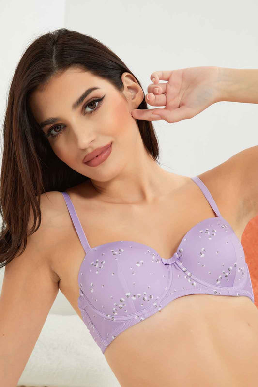 Women Lilac And White Balconette Bra Set (Pack Of 2)
