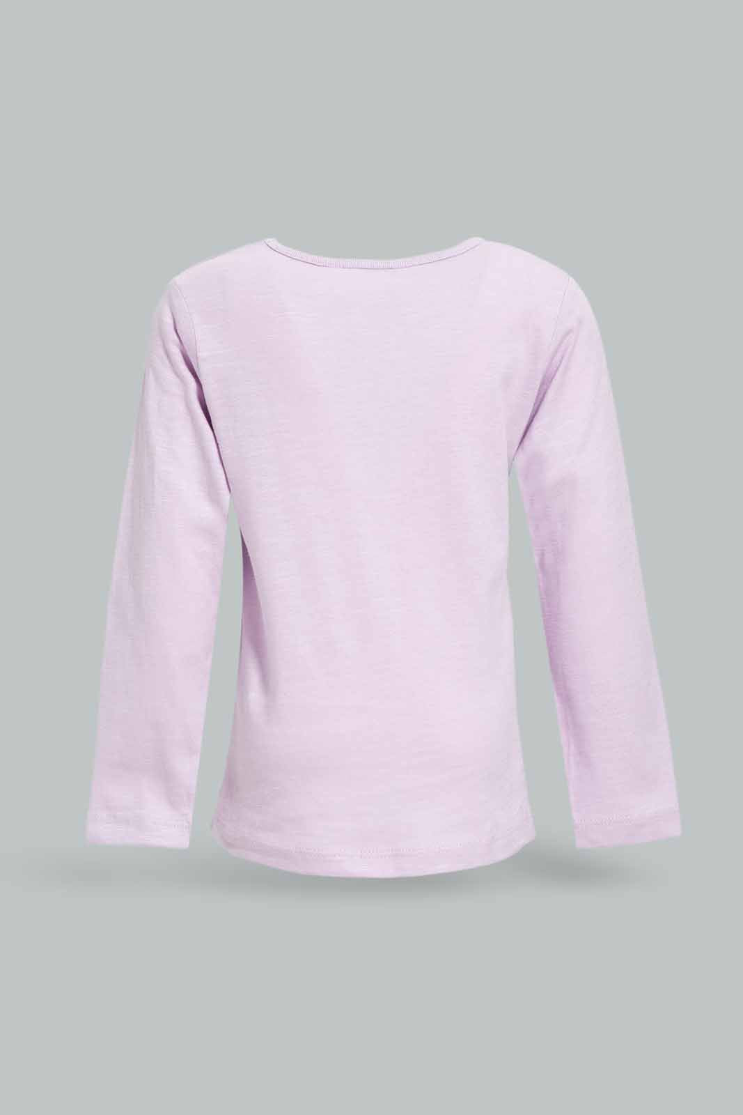 Redtag-Girls-Lilac-Happy-Everyday-T-Shirt-Category:T-Shirts,-Colour:Lilac,-Deals:New-In,-Dept:Girls,-Filter:Infant-Girls-(3-to-24-Mths),-ING-T-Shirts,-New-In-ING-APL,-Non-Sale,-S23A,-Section:Girls-(0-to-14Yrs)-Infant-Girls-3 to 24 Months