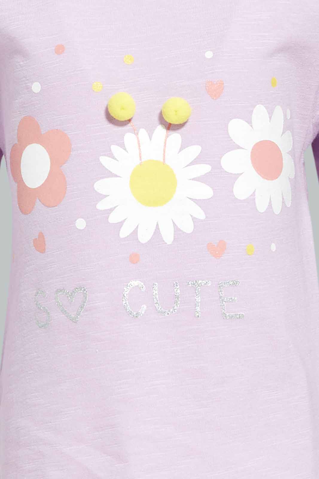 Redtag-Girls-Lilac-Happy-Everyday-T-Shirt-Category:T-Shirts,-Colour:Lilac,-Deals:New-In,-Dept:Girls,-Filter:Infant-Girls-(3-to-24-Mths),-ING-T-Shirts,-New-In-ING-APL,-Non-Sale,-S23A,-Section:Girls-(0-to-14Yrs)-Infant-Girls-3 to 24 Months
