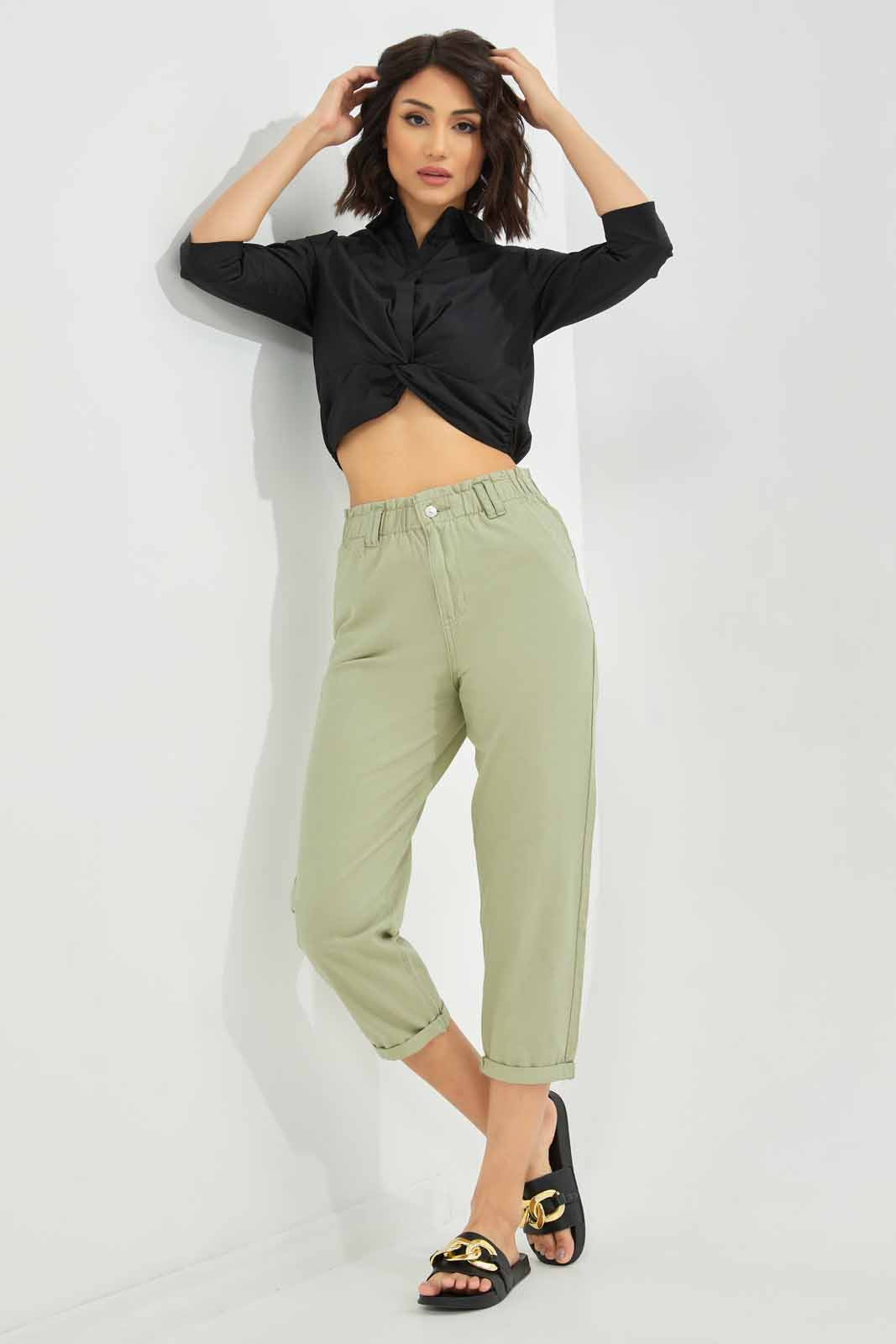 Redtag-Women-Cropped-Shirt-Category:Blouses,-Colour:Black,-Deals:New-In,-Dept:Ladieswear,-Filter:Women's-Clothing,-New-In-Women-APL,-Non-Sale,-S23A,-Section:Women,-Women-Blouses-Women's-