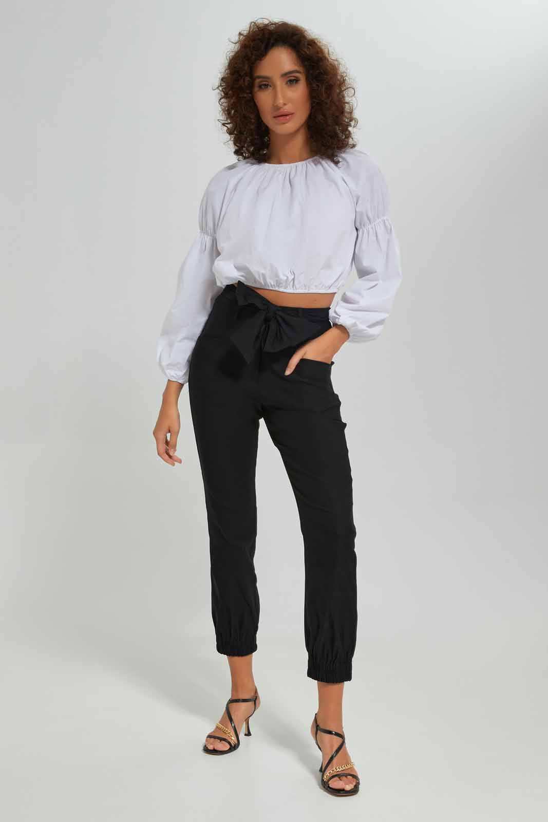 Redtag-Women-Sleeve-Detail-Poplin-Blouse-Category:Blouses,-Colour:White,-Deals:New-In,-Dept:Ladieswear,-Filter:Women's-Clothing,-New-In-Women-APL,-Non-Sale,-S23A,-Section:Women,-Women-Blouses-Women's-