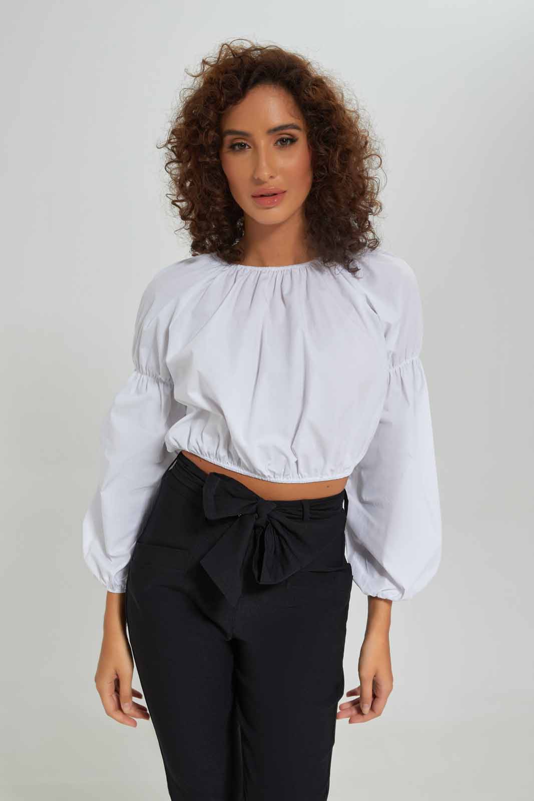 Redtag-Women-Sleeve-Detail-Poplin-Blouse-Category:Blouses,-Colour:White,-Deals:New-In,-Dept:Ladieswear,-Filter:Women's-Clothing,-New-In-Women-APL,-Non-Sale,-S23A,-Section:Women,-Women-Blouses-Women's-