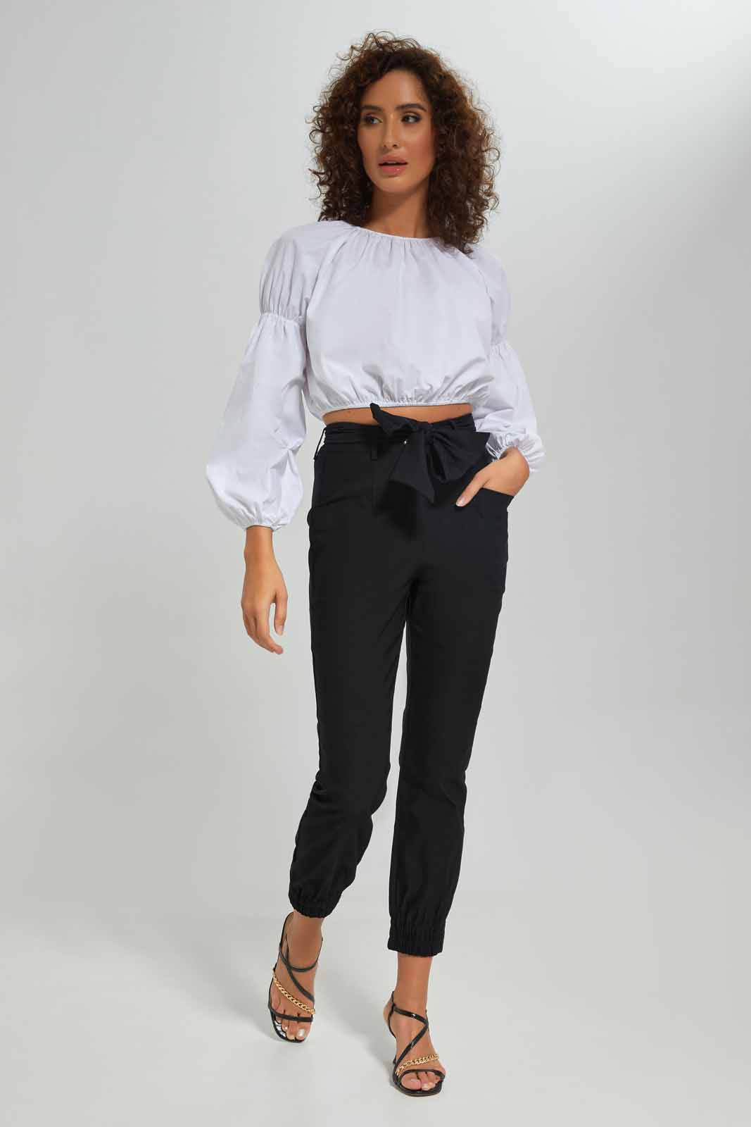Redtag-Women-Sleeve-Detail-Poplin-Blouse-Category:Blouses,-Colour:White,-Deals:New-In,-Dept:Ladieswear,-Filter:Women's-Clothing,-New-In-Women-APL,-Non-Sale,-S23A,-Section:Women,-Women-Blouses-Women's-