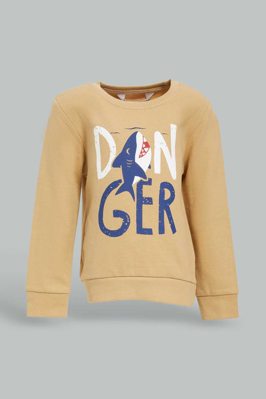 Redtag-Boys-Beige-Shark-Long-Sleeve-Sweatshirts-Category:Sweatshirts,-Colour:Beige,-Deals:New-In,-Dept:Boys,-Filter:Infant-Boys-(3-to-24-Mths),-INB-Sweatshirts,-New-In-INB-APL,-Non-Sale,-Section:Boys-(0-to-14Yrs),-TBL,-W22B-Infant-Boys-3 to 24 Months