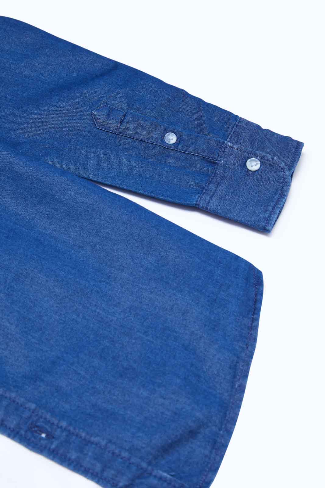 Redtag-Boys-Dark-Wash-Denim-Shirt-With-Tee-BSR-Shirts,-Category:Shirts,-Colour:Dark-Wash,-Deals:New-In,-Dept:Boys,-Filter:Senior-Boys-(8-to-14-Yrs),-MQN,-New-In-BSR-APL,-Non-Sale,-S23B,-Section:Boys-(0-to-14Yrs)-Senior-Boys-9 to 14 Years