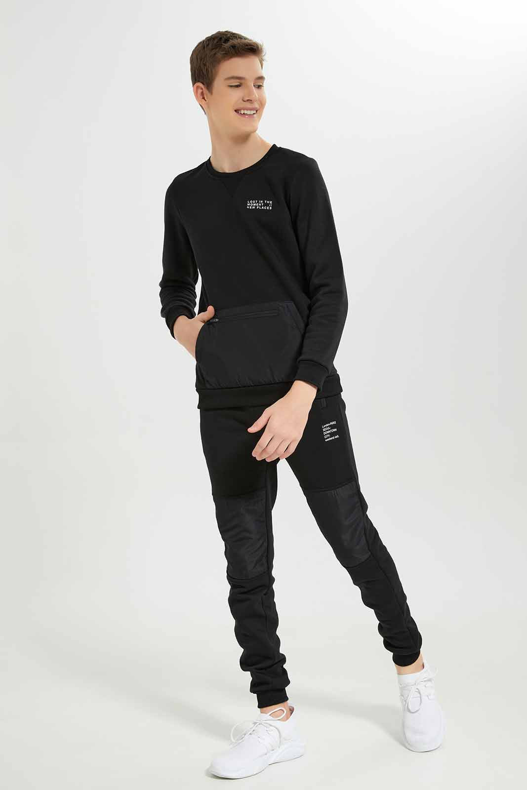 Redtag-Boys-Black-Plain-Jogsuit-BSR-Jog-Sets,-Category:Jog-Sets,-Colour:Black,-Deals:New-In,-Dept:Boys,-Filter:Senior-Boys-(8-to-14-Yrs),-New-In-BSR-APL,-Non-Sale,-Section:Boys-(0-to-14Yrs),-W22B-Senior-Boys-9 to 14 Years