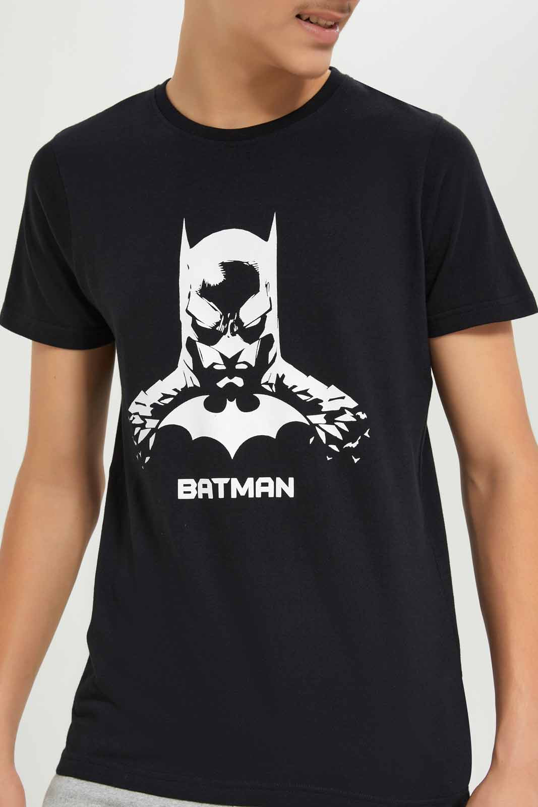Redtag-Boys-Black-Batman-Tee-BSR-T-Shirts,-BTS,-Category:T-Shirts,-Colour:Black,-Deals:New-In,-Dept:Boys,-Filter:Senior-Boys-(8-to-14-Yrs),-New-In-BSR-APL,-Non-Sale,-S23B,-Section:Boys-(0-to-14Yrs),-TBL-Senior-Boys-9 to 14 Years