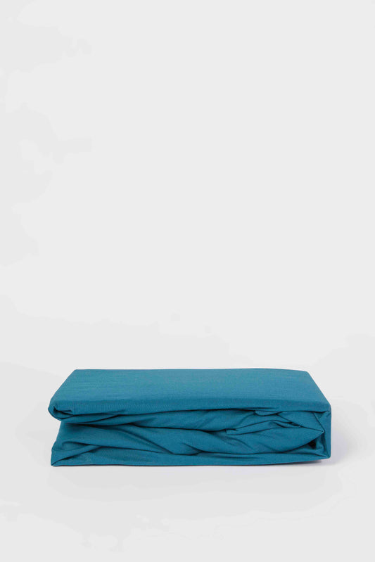 Redtag-Teal-Fitted-Sheet-(Twin-Size)-Category:Fitted-Sheets,-Colour:Teal,-Deals:New-In,-Dept:Home,-Filter:Home-Bedroom,-HMW-BED-Fitted-Sheets,-New-In-HMW-BED,-Non-Sale,-S23B,-Section:Homewares-Home-Bedroom-