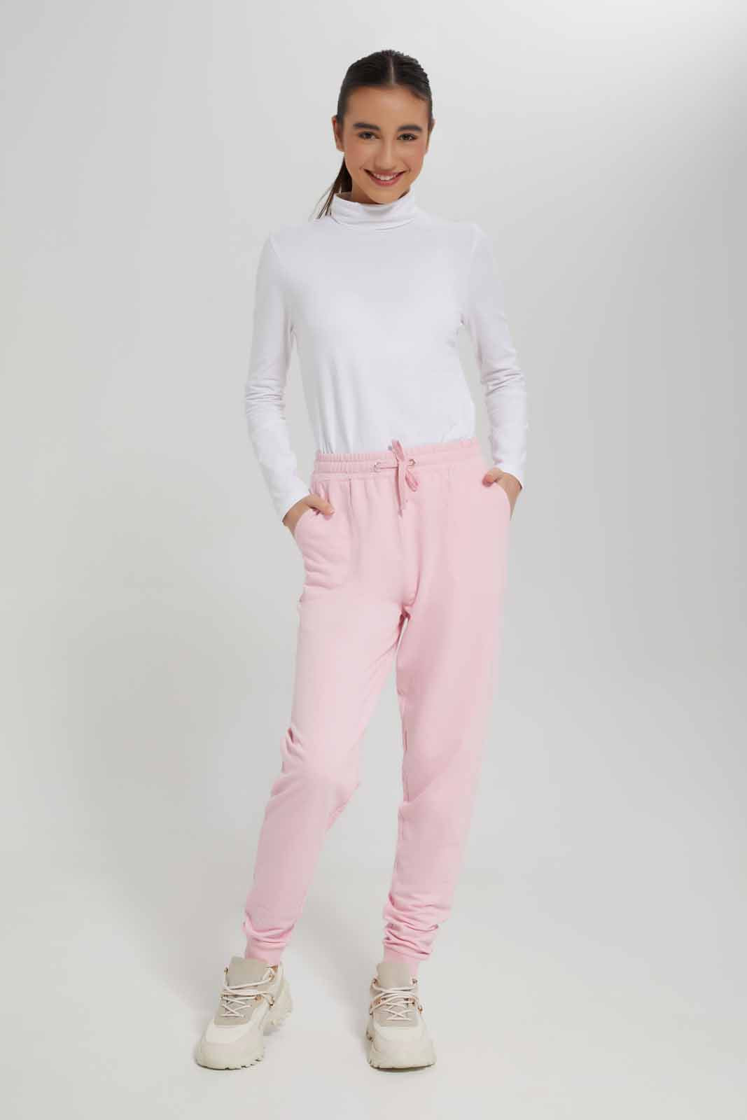 Redtag-Girls-Pale-Pink-Basic-Track-Pants-Category:Joggers,-Colour:Apricot,-Deals:New-In,-Dept:Girls,-Filter:Senior-Girls-(8-to-14-Yrs),-GSR-Joggers,-New-In-GSR-APL,-Non-Sale,-S23A,-Section:Girls-(0-to-14Yrs),-TBL-Senior-Girls-9 to 14 Years