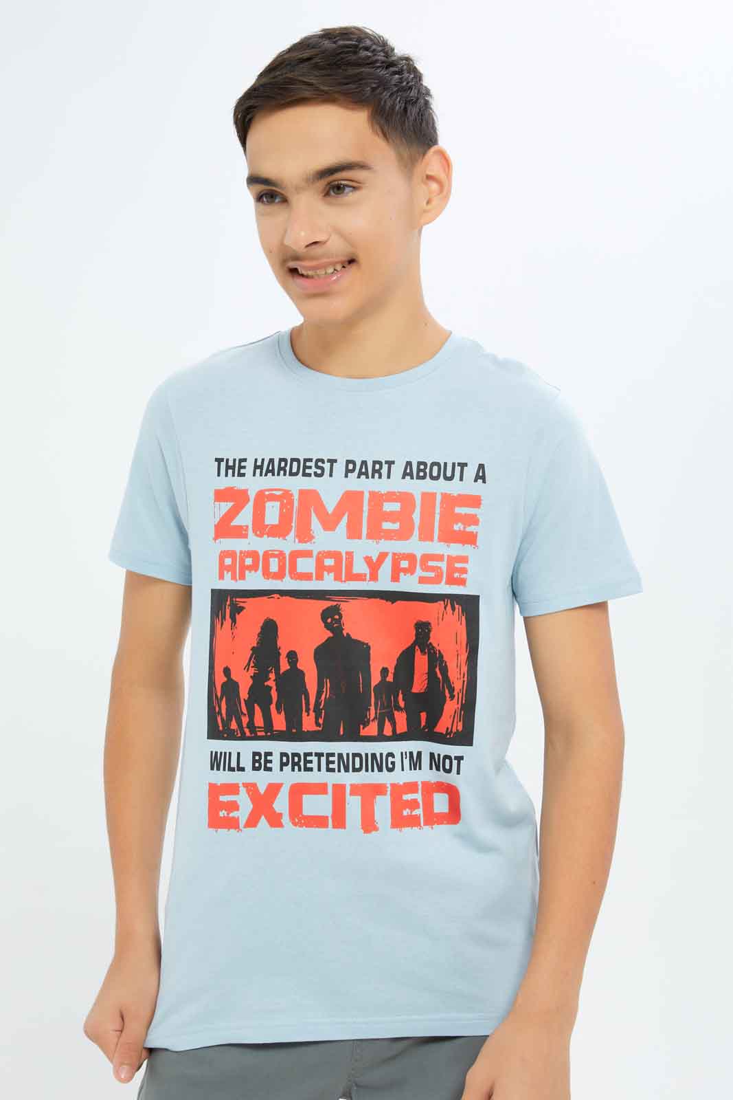 Redtag-Boys-Sky-Blue-Zombie-Apocalypse-Graphic-Tee-BSR-T-Shirts,-Category:T-Shirts,-Colour:Sky-Blue,-Deals:New-In,-Dept:Boys,-Filter:Senior-Boys-(8-to-14-Yrs),-New-In-BSR-APL,-Non-Sale,-S23A,-Section:Boys-(0-to-14Yrs),-TBL-Senior-Boys-9 to 14 Years