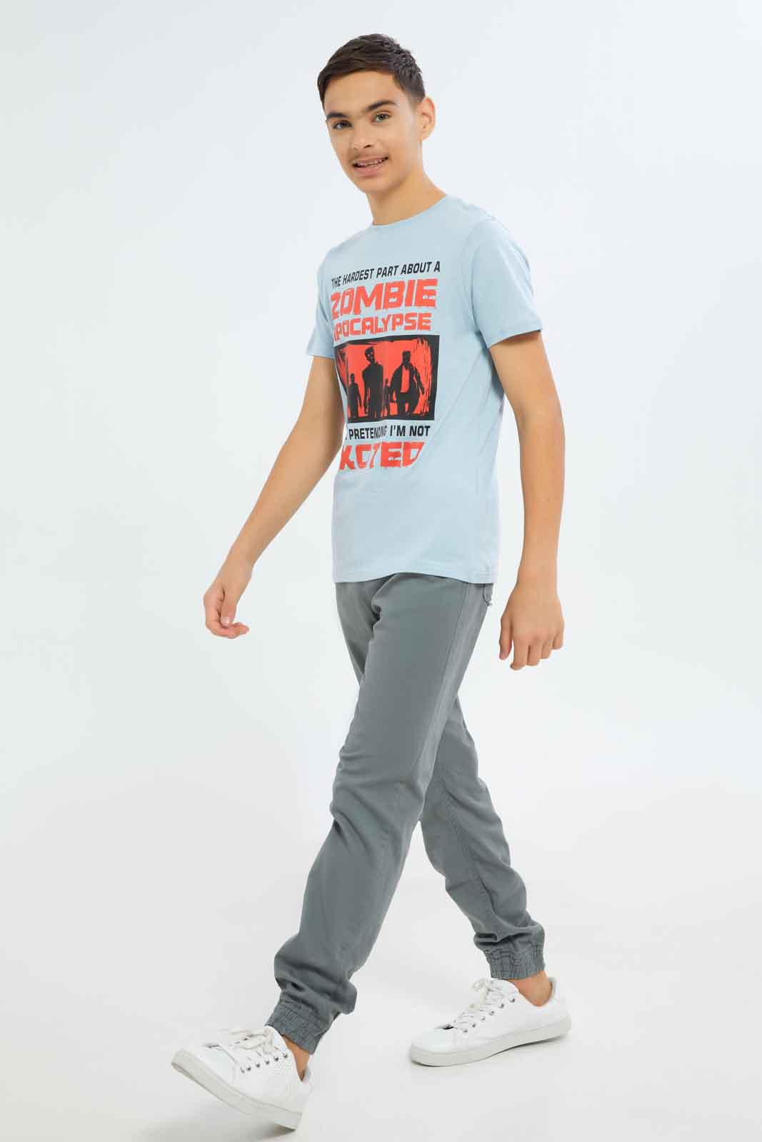 Redtag-Boys-Sky-Blue-Zombie-Apocalypse-Graphic-Tee-BSR-T-Shirts,-Category:T-Shirts,-Colour:Sky-Blue,-Deals:New-In,-Dept:Boys,-Filter:Senior-Boys-(8-to-14-Yrs),-New-In-BSR-APL,-Non-Sale,-S23A,-Section:Boys-(0-to-14Yrs),-TBL-Senior-Boys-9 to 14 Years