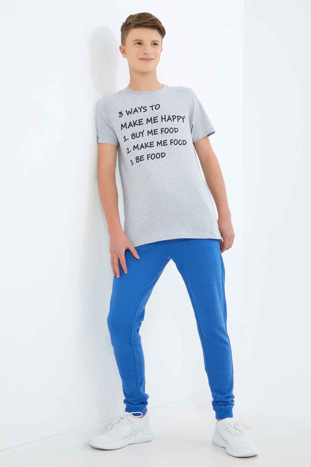 Redtag-Boys-Grey-3-Ways-To-Make-Me-Happy-Graphic-Tee-BSR-T-Shirts,-Category:T-Shirts,-Colour:Grey,-Deals:New-In,-Dept:Boys,-Filter:Senior-Boys-(8-to-14-Yrs),-New-In-BSR-APL,-Non-Sale,-S23A,-Section:Boys-(0-to-14Yrs),-TBL-Senior-Boys-9 to 14 Years