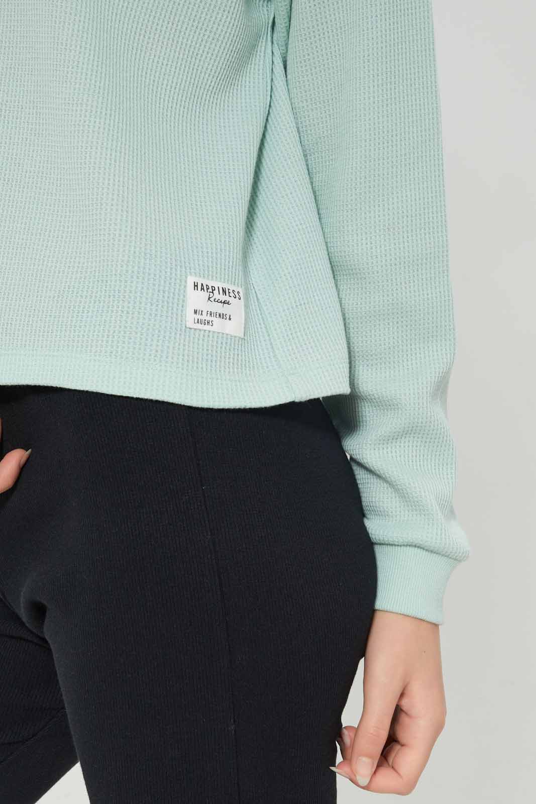 Redtag-Girls-Mint-Waffle-Sweatshirts-Category:Sweatshirts,-Colour:Mint,-Deals:New-In,-Dept:Girls,-Filter:Senior-Girls-(8-to-14-Yrs),-GSR-Sweatshirts,-New-In-GSR-APL,-Non-Sale,-S23A,-Section:Girls-(0-to-14Yrs),-TBL-Senior-Girls-9 to 14 Years