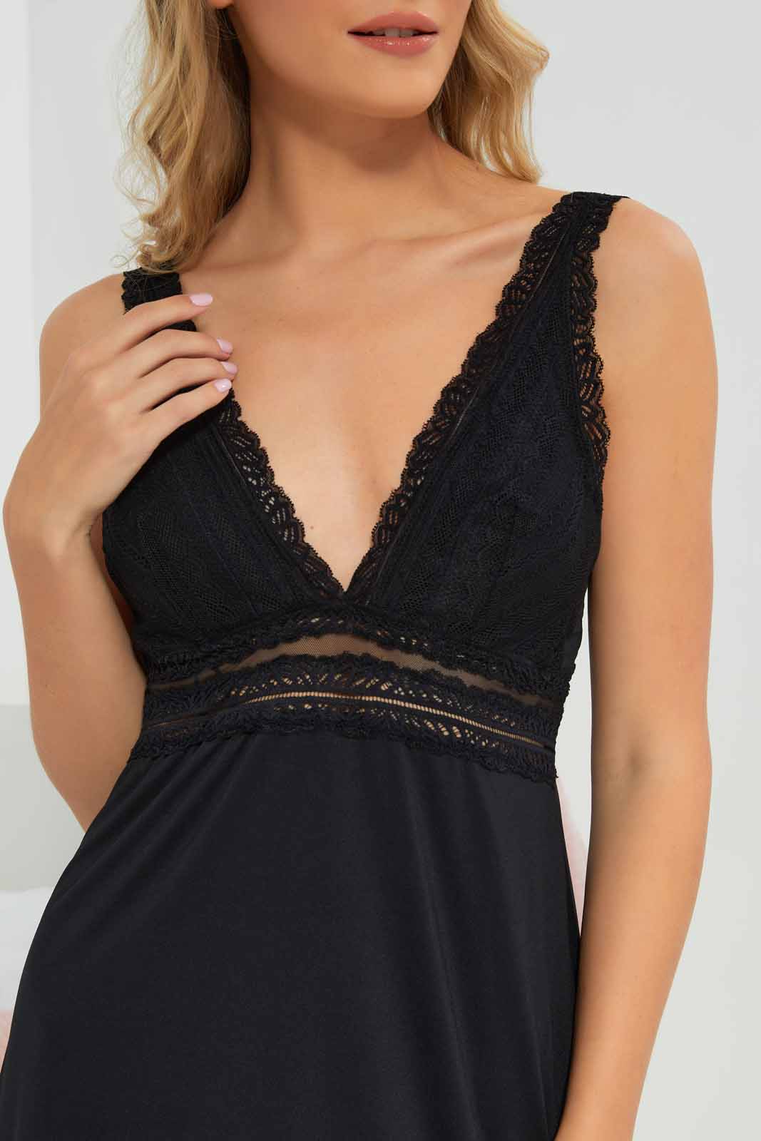 Redtag-Women-Black-Color-Plain-Padded-Knee-Length-Chemise-Category:Chemises,-Colour:Black,-Deals:New-In,-Dept:Ladieswear,-Filter:Women's-Clothing,-New-In-Women-APL,-Non-Sale,-S23A,-Section:Women,-Women-Chemises--