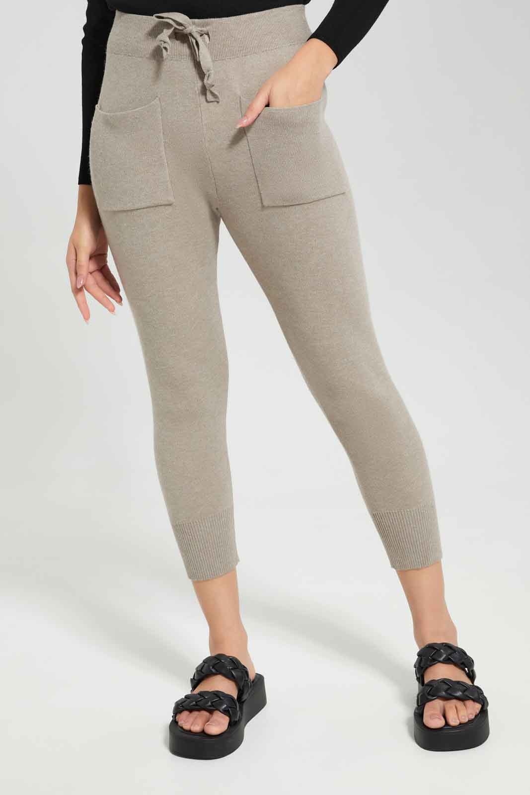 Redtag-Women-Oatmeal-Ladies-Sweater-Leggings-Category:Leggings,-Colour:Tan,-Deals:New-In,-Filter:Women's-Clothing,-New-In-Women-APL,-Non-Sale,-Section:Women,-W22B,-Women-Leggings-Women's-