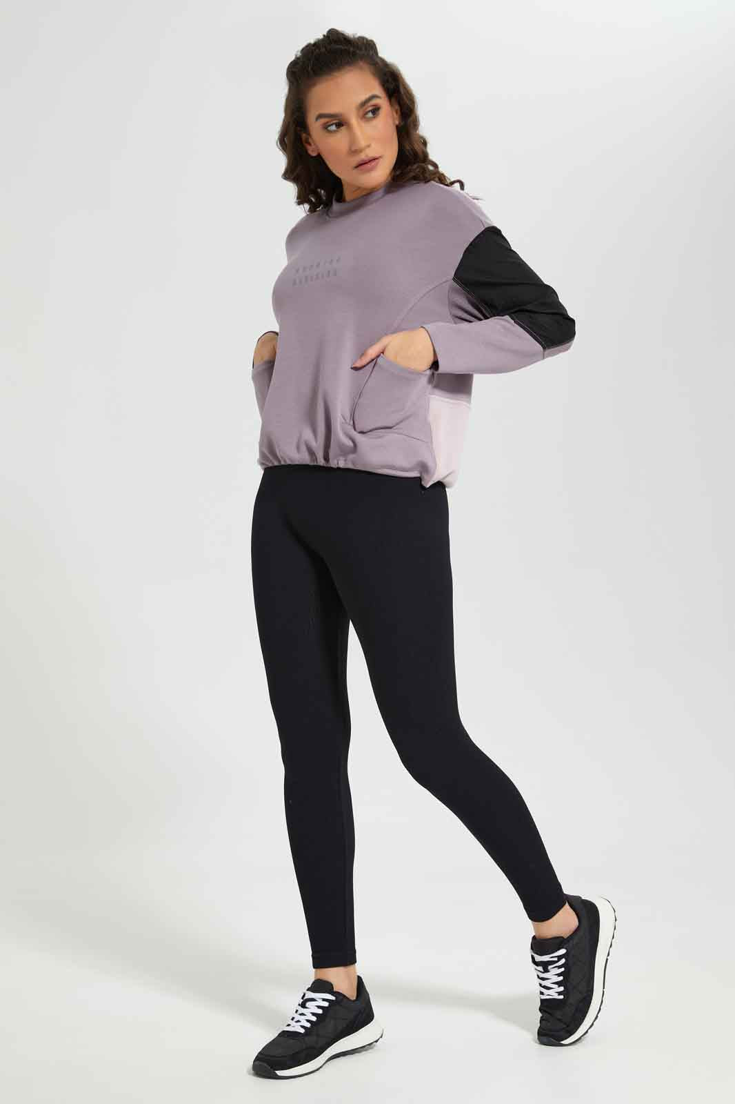 Redtag-Women-Pink-Color-Block-Sweatshirt-Category:Sweatshirts,-Colour:Apricot,-Deals:New-In,-Filter:Women's-Clothing,-New-In-Women-APL,-Non-Sale,-Section:Women,-W22B,-Women-Sweatshirts-Women's-