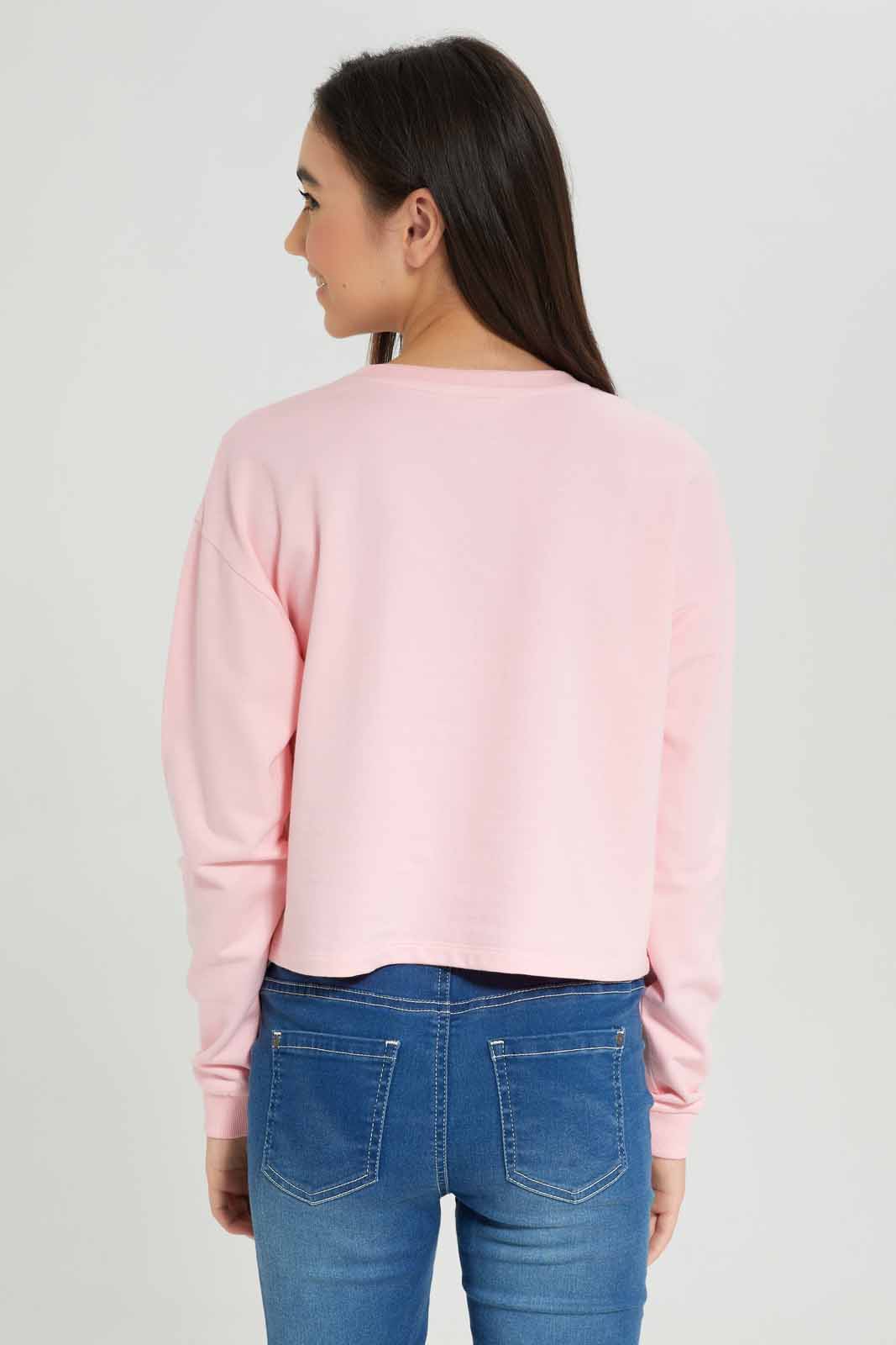 Redtag-Girls-Pale-Pink-Pullon-Sweatshirt-Category:Sweatshirts,-Colour:Apricot,-Deals:New-In,-Dept:Girls,-Filter:Senior-Girls-(8-to-14-Yrs),-GSR-Sweatshirts,-New-In-GSR-APL,-Non-Sale,-S23A,-Section:Girls-(0-to-14Yrs),-TBL-Senior-Girls-9 to 14 Years