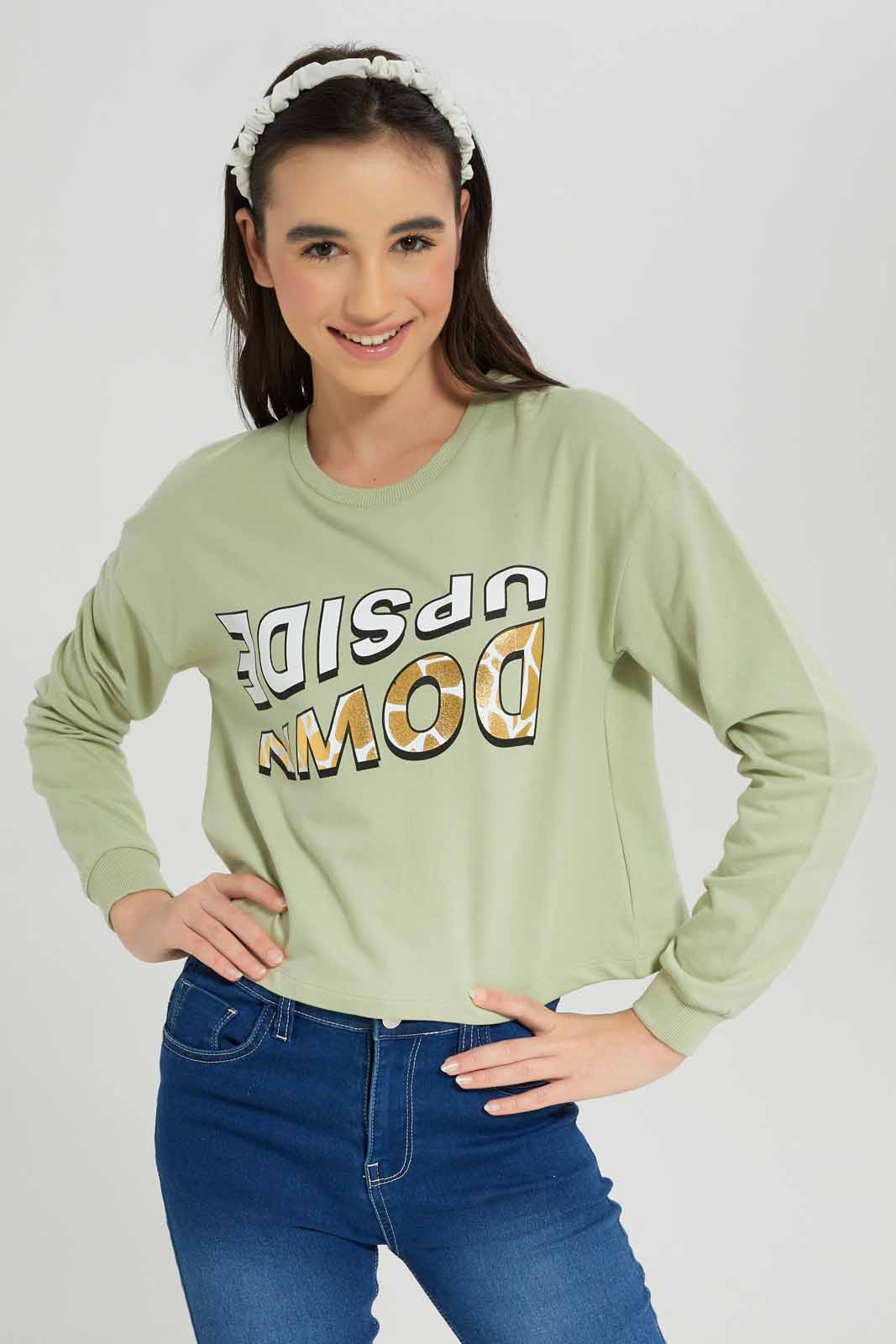 Redtag-Girls-Mint-Pullon-Sweatshirt-Category:Sweatshirts,-Colour:Mint,-Deals:New-In,-Dept:Girls,-Filter:Senior-Girls-(8-to-14-Yrs),-GSR-Sweatshirts,-New-In-GSR-APL,-Non-Sale,-S23A,-Section:Girls-(0-to-14Yrs),-TBL-Senior-Girls-9 to 14 Years