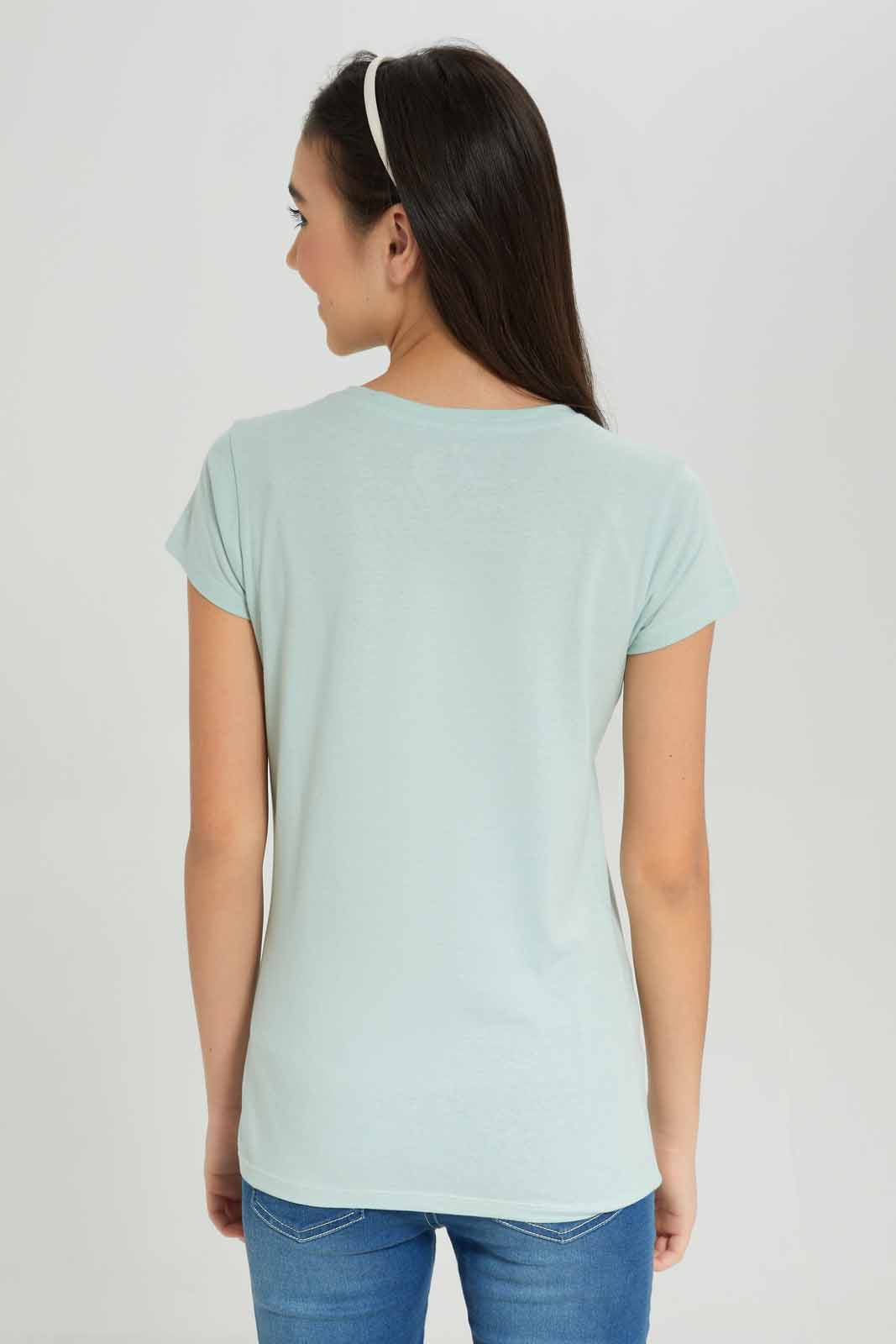 Redtag-Girls-Green-S/S-T-Shirt-Category:T-Shirts,-Colour:Green,-Deals:New-In,-Dept:Girls,-Filter:Senior-Girls-(8-to-14-Yrs),-GSR-T-Shirts,-New-In-GSR-APL,-Non-Sale,-S23A,-Section:Girls-(0-to-14Yrs),-TBL-Senior-Girls-9 to 14 Years