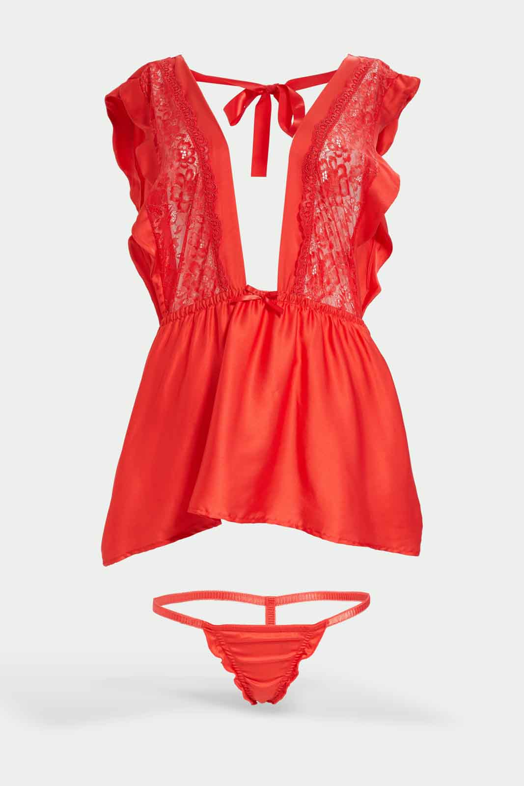 Redtag-Women-Luscious-Red-Plain-Babydoll-With-Thong-Category:Babydolls,-Colour:Red,-Deals:New-In,-Dept:Ladieswear,-Filter:Women's-Clothing,-New-In-Women-APL,-Non-Sale,-S23A,-Section:Women,-Women-Babydolls--