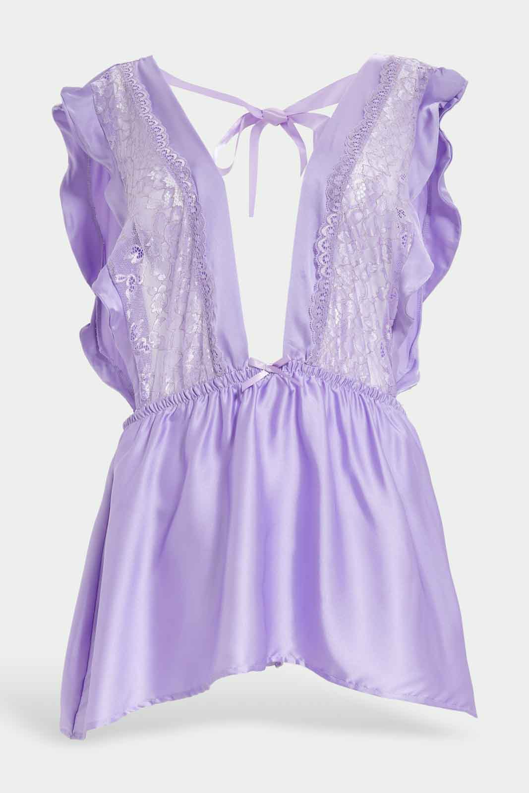 Redtag-Women-Digital-Lavender-Plain-Babydoll-With-Thong-Category:Babydolls,-Colour:Lilac,-Deals:New-In,-Dept:Ladieswear,-Filter:Women's-Clothing,-New-In-Women-APL,-Non-Sale,-S23A,-Section:Women,-Women-Babydolls--