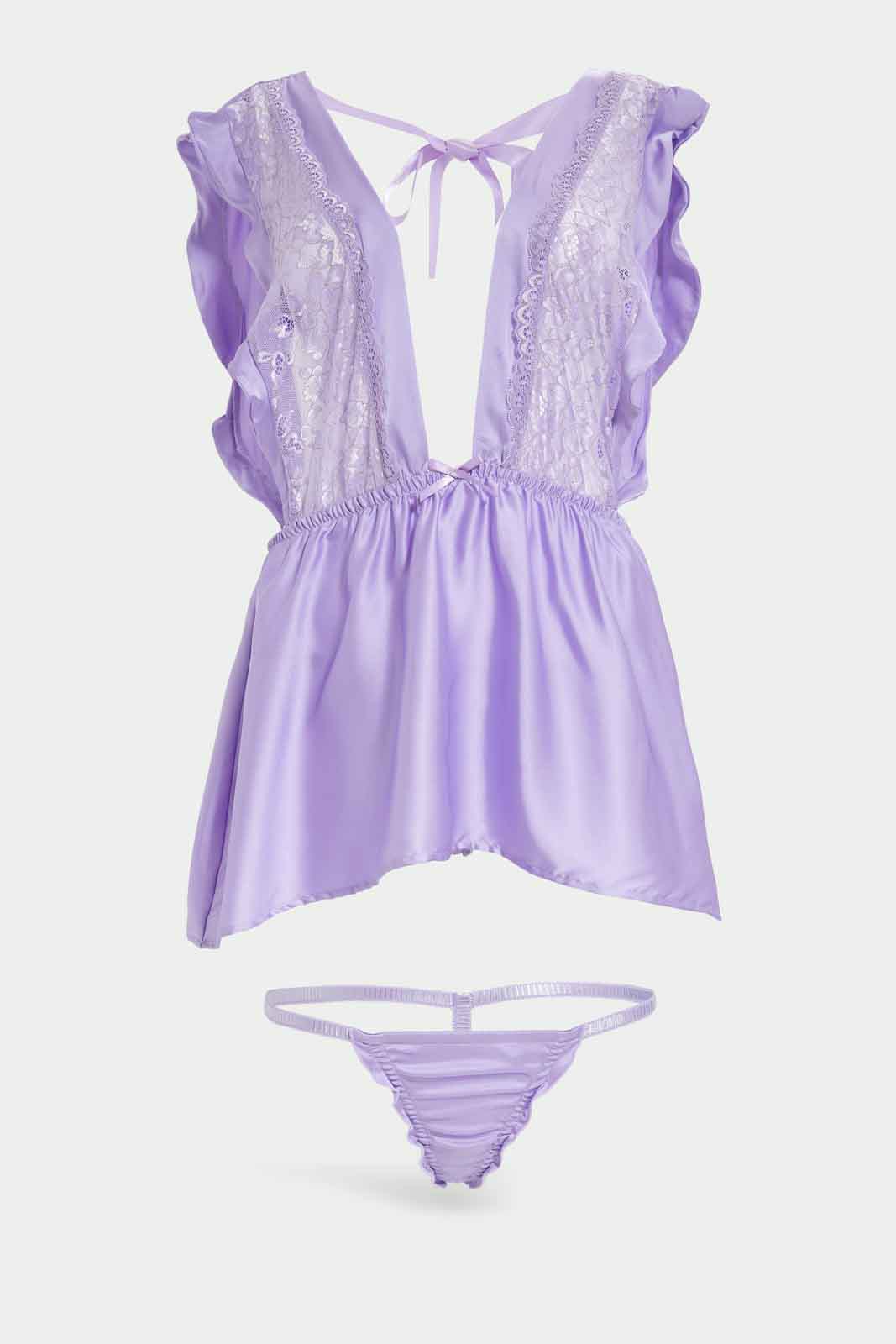 Redtag-Women-Digital-Lavender-Plain-Babydoll-With-Thong-Category:Babydolls,-Colour:Lilac,-Deals:New-In,-Dept:Ladieswear,-Filter:Women's-Clothing,-New-In-Women-APL,-Non-Sale,-S23A,-Section:Women,-Women-Babydolls--