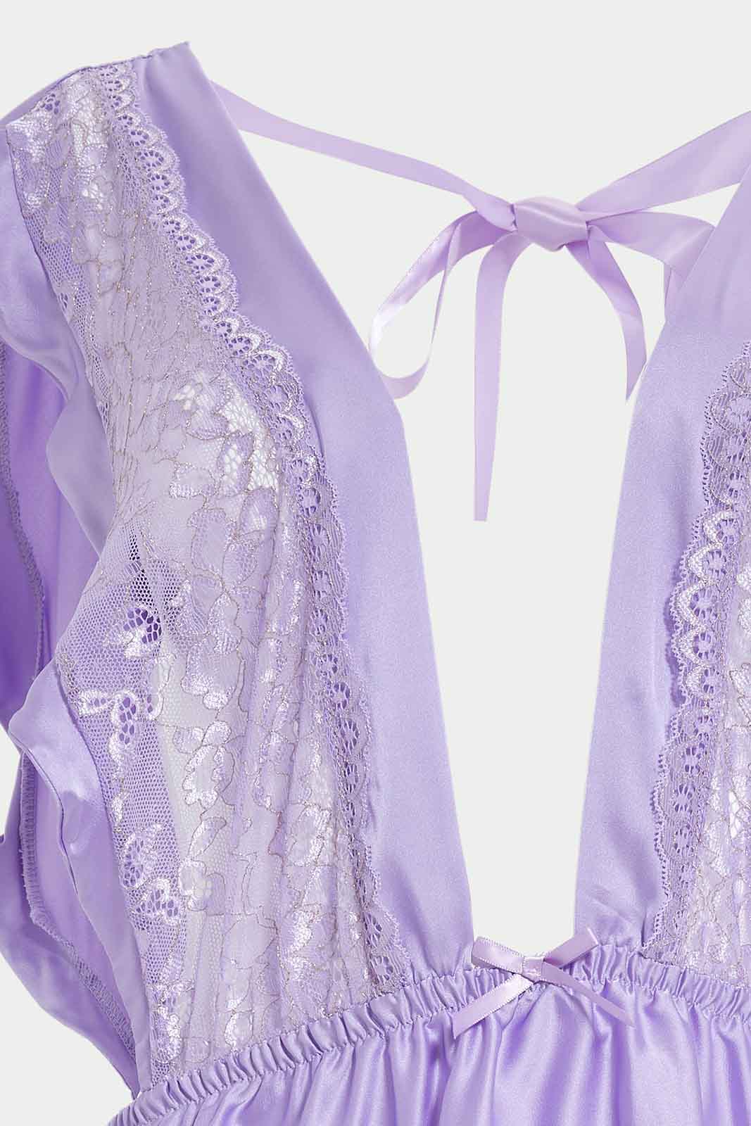 Redtag-Women-Digital-Lavender-Plain-Babydoll-With-Thong-Category:Babydolls,-Colour:Lilac,-Deals:New-In,-Dept:Ladieswear,-Filter:Women's-Clothing,-New-In-Women-APL,-Non-Sale,-S23A,-Section:Women,-Women-Babydolls--