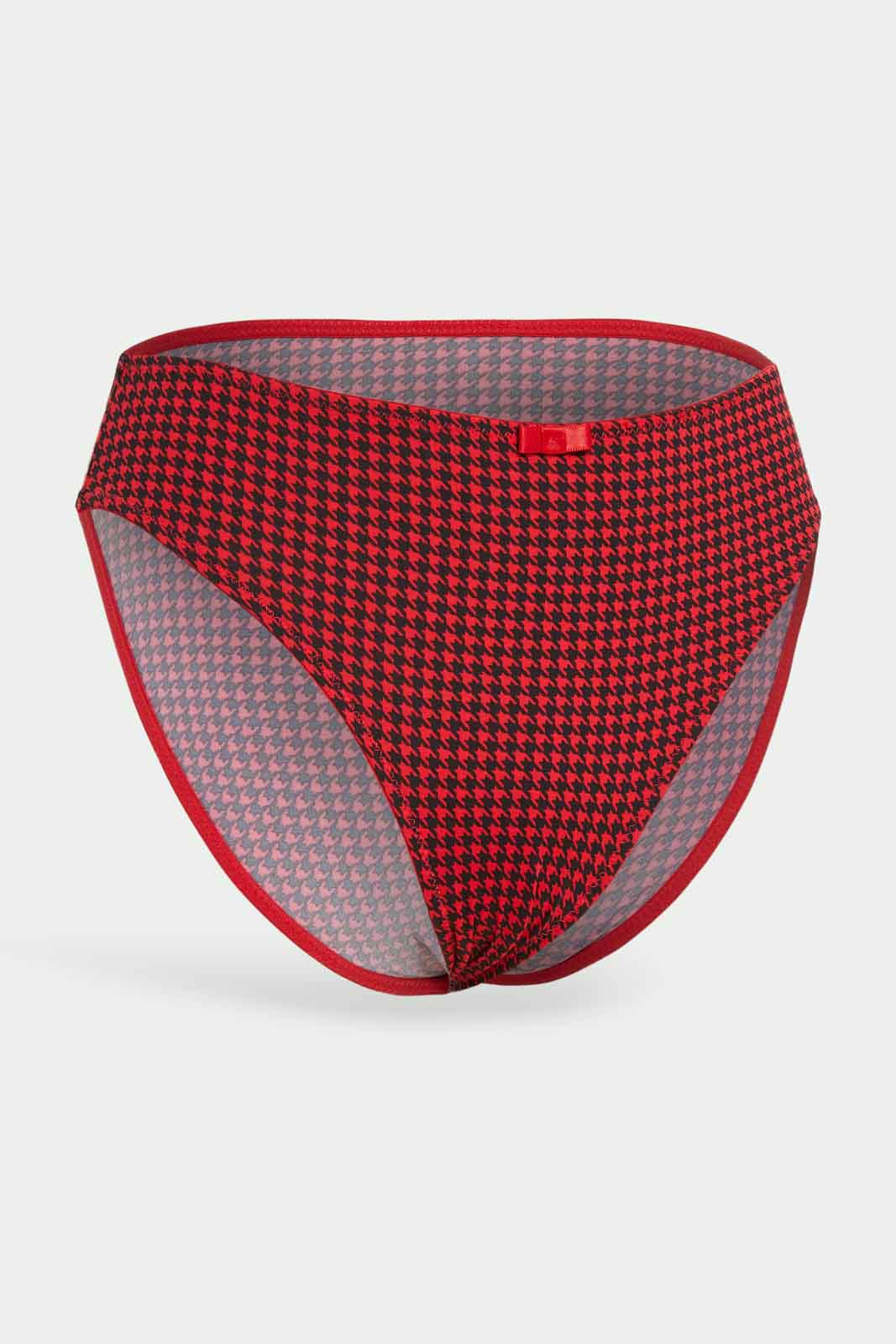 Redtag-Women-Assorted-Houndstooth-Print-2-Solid-Black,-Red/1Print-Hi-Leg-Brief-3-Pack-Category:Briefs,-Colour:Assorted,-Deals:New-In,-Dept:Ladieswear,-Filter:Women's-Clothing,-New-In-Women-APL,-Non-Sale,-S23A,-Section:Women,-Women-Briefs--