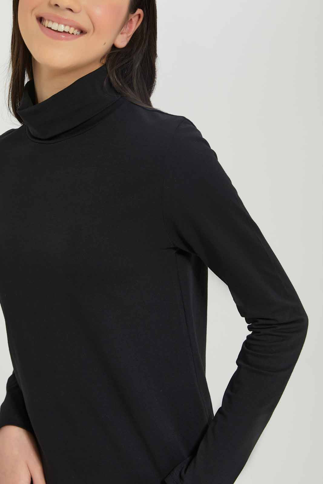 Redtag-Girls-Black-Turtle-Neck-Top-BTS,-Category:T-Shirts,-Colour:Black,-Deals:New-In,-Dept:Girls,-Filter:Senior-Girls-(8-to-14-Yrs),-GSR-T-Shirts,-New-In-GSR-APL,-Non-Sale,-S23A,-Section:Girls-(0-to-14Yrs),-TBL-Senior-Girls-9 to 14 Years