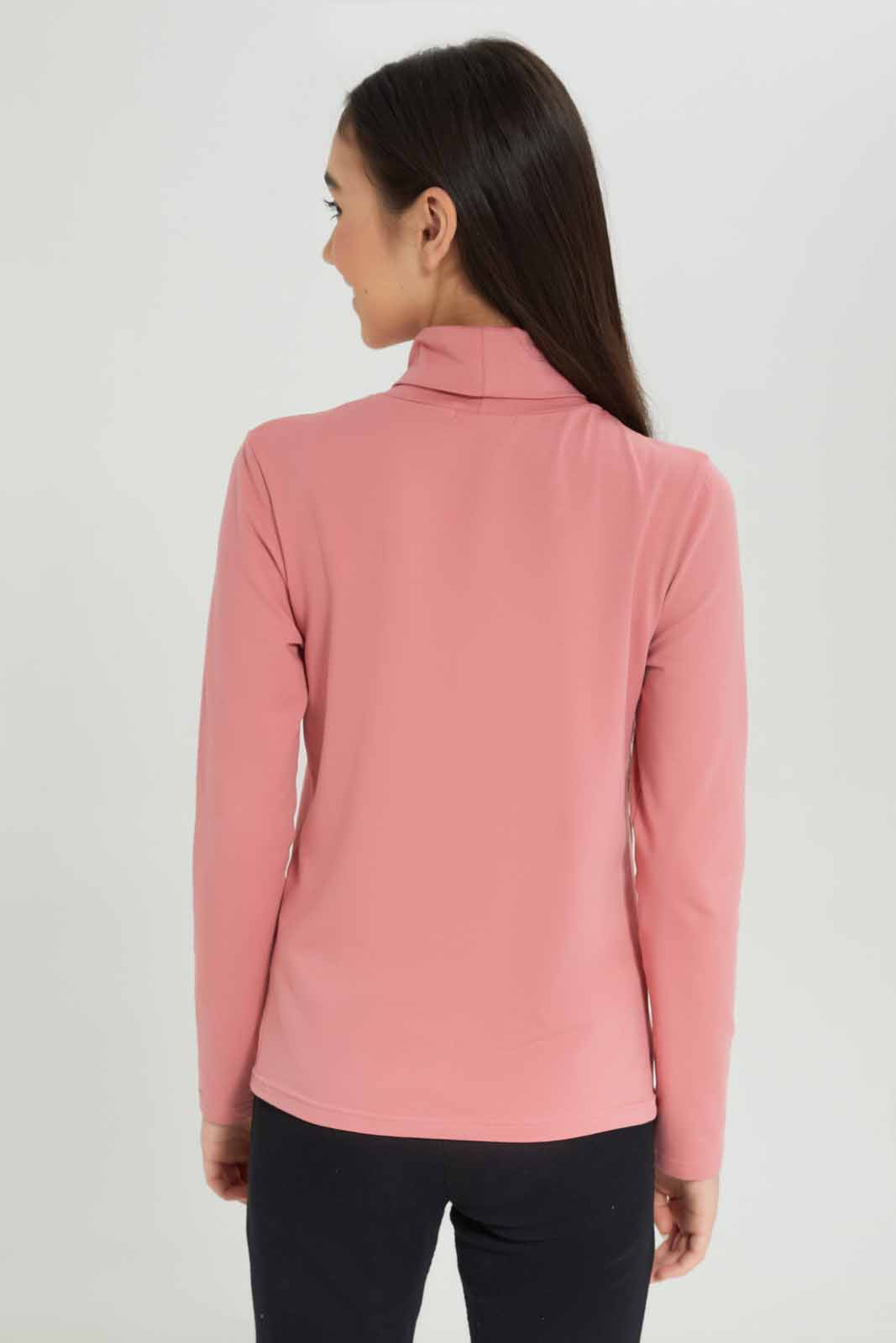 Redtag-Girls-Pink-Turtle-Neck-Top-Category:T-Shirts,-Colour:Apricot,-Deals:New-In,-Dept:Girls,-Filter:Senior-Girls-(8-to-14-Yrs),-GSR-T-Shirts,-New-In-GSR-APL,-Non-Sale,-S23A,-Section:Girls-(0-to-14Yrs),-TBL-Senior-Girls-9 to 14 Years