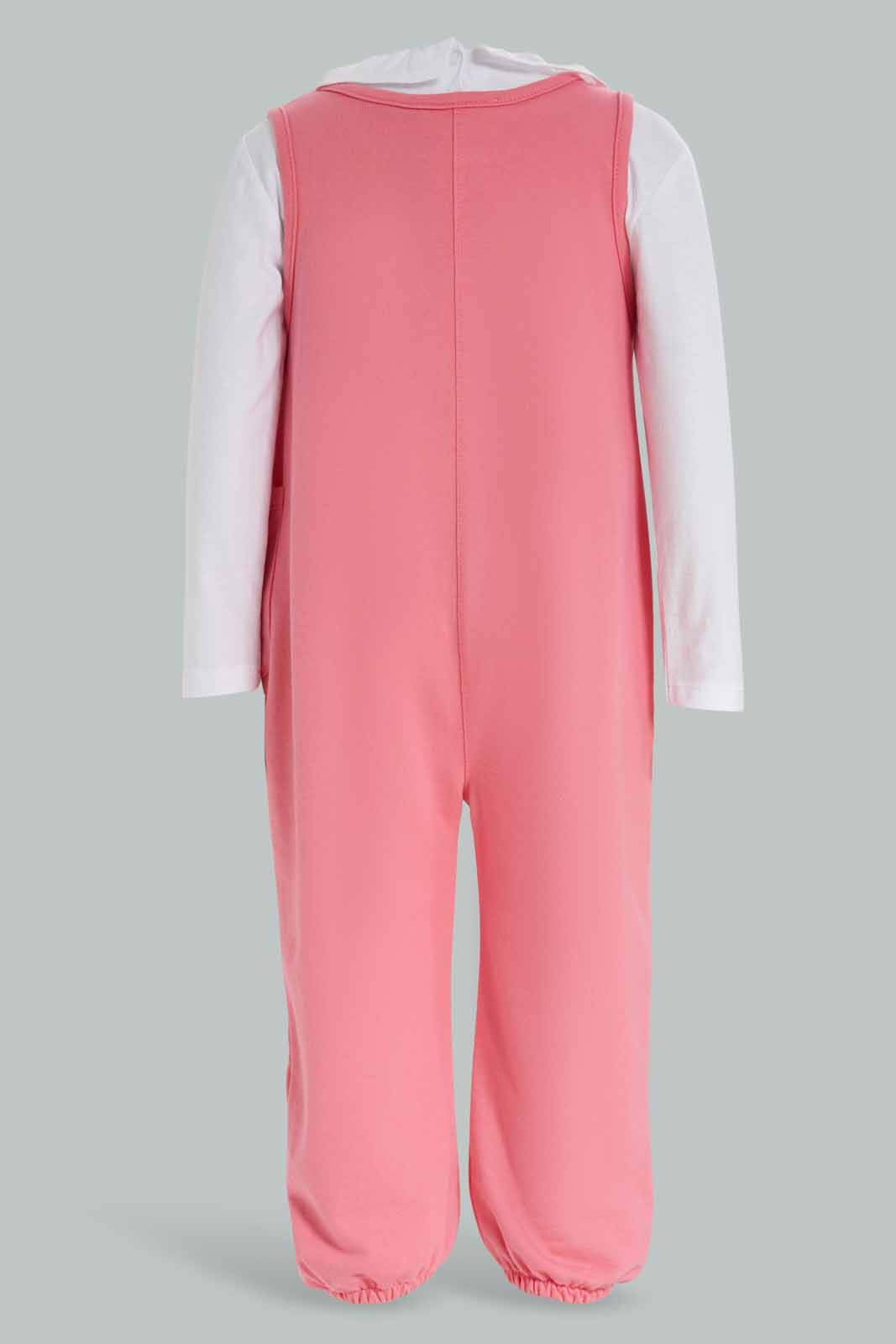 Redtag-Girls-Pink-Knit-Jumpsuit-Category:Jumpsuits,-Colour:Apricot,-Deals:New-In,-Dept:Girls,-Filter:Infant-Girls-(3-to-24-Mths),-ING-Jumpsuits,-New-In-ING-APL,-Non-Sale,-S23A,-Section:Girls-(0-to-14Yrs)-Infant-Girls-