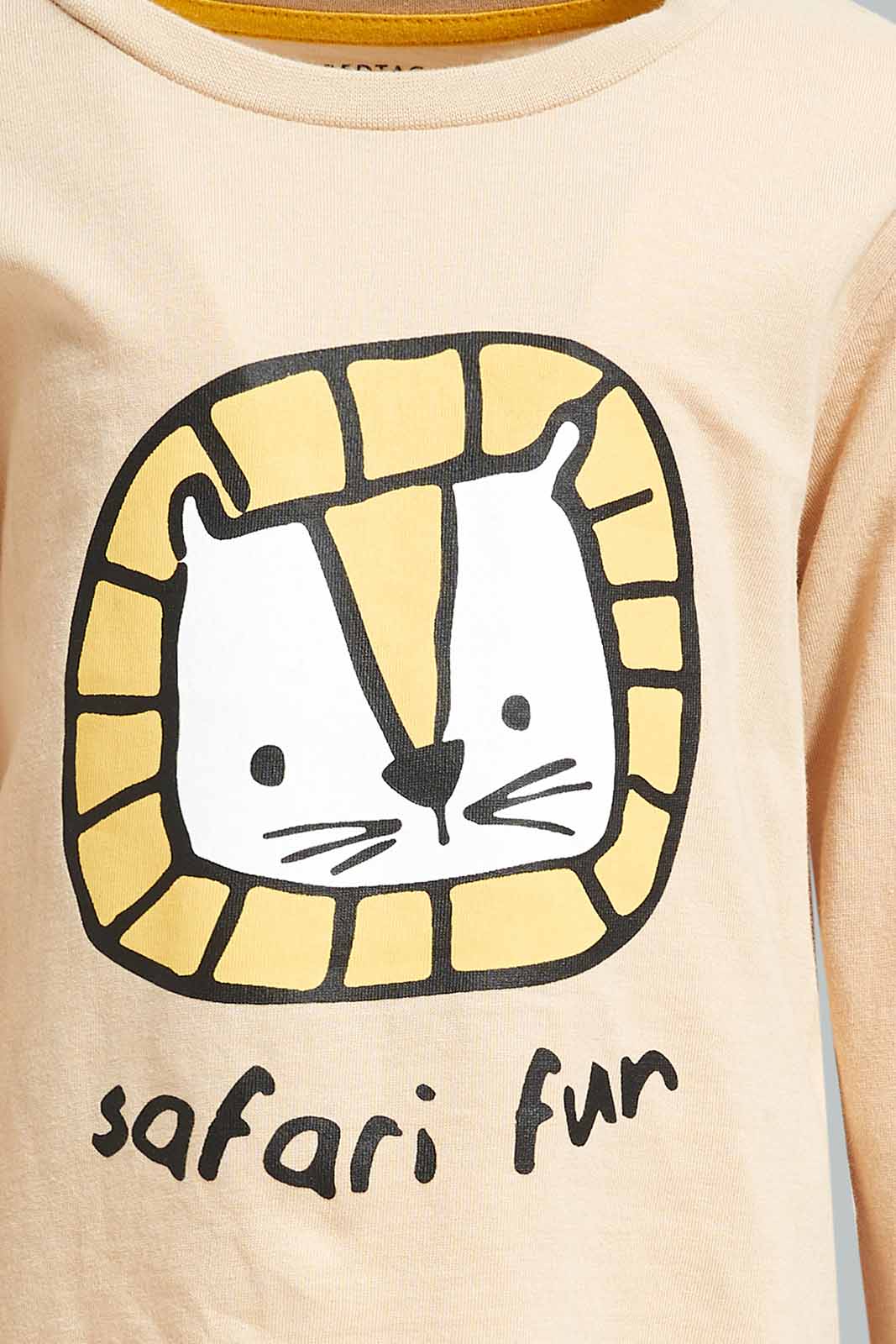 Redtag-Boys-Stone-Safari-Fun-Tiger-Long-Slv-T-Shirt-Category:T-Shirts,-Colour:Beige,-Deals:New-In,-Dept:Boys,-Filter:Infant-Boys-(3-to-24-Mths),-INB-T-Shirts,-New-In-INB-APL,-Non-Sale,-S23A,-Section:Boys-(0-to-14Yrs),-TBL-Infant-Boys-3 to 24 Months