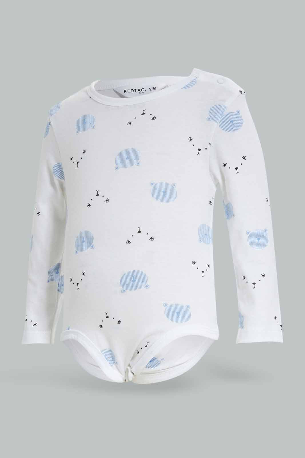 Redtag-Boys-Blue-2-Pc-Rib-Aop-Bodysuit-Category:Bodysuits,-Colour:Blue,-Deals:New-In,-Dept:New-Born,-Filter:Baby-(0-to-12-Mths),-NBB-Bodysuits,-New-In-NBB-APL,-Non-Sale,-S23A,-Section:Boys-(0-to-14Yrs)-Baby-