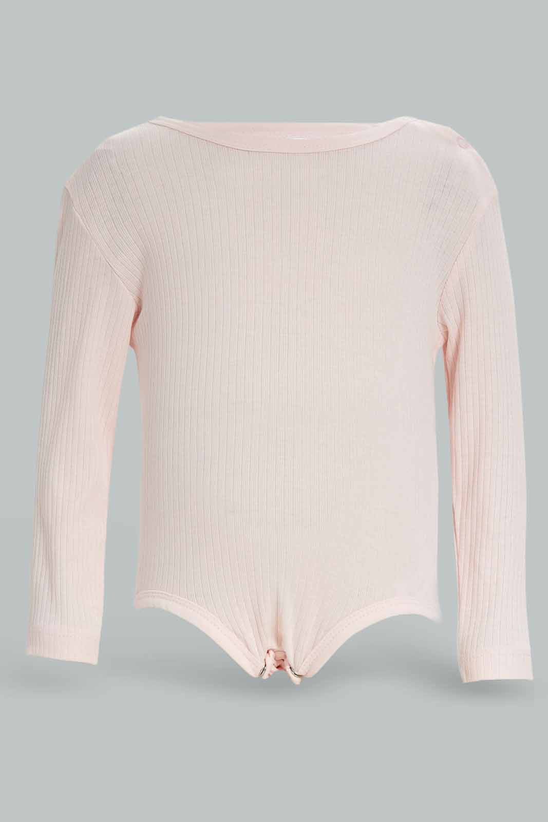 Redtag-Boys-Pink-2-Pc-Rib-Aop-Bodysuit-Category:Bodysuits,-Colour:Apricot,-Deals:New-In,-Dept:New-Born,-Filter:Baby-(0-to-12-Mths),-NBG-Bodysuits,-New-In-NBG-APL,-Non-Sale,-S23A,-Section:Boys-(0-to-14Yrs)-Baby-