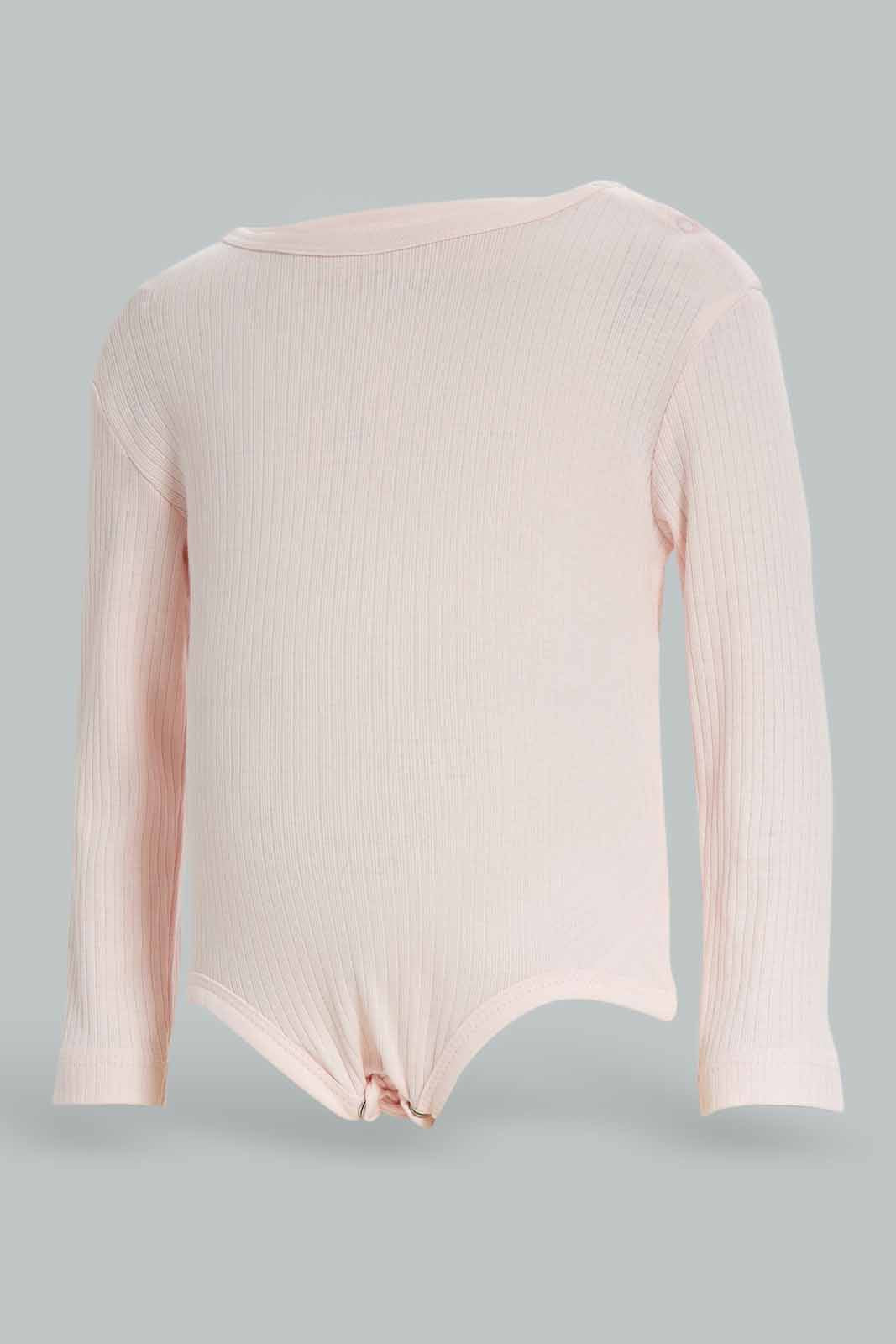 Redtag-Boys-Pink-2-Pc-Rib-Aop-Bodysuit-Category:Bodysuits,-Colour:Apricot,-Deals:New-In,-Dept:New-Born,-Filter:Baby-(0-to-12-Mths),-NBG-Bodysuits,-New-In-NBG-APL,-Non-Sale,-S23A,-Section:Boys-(0-to-14Yrs)-Baby-
