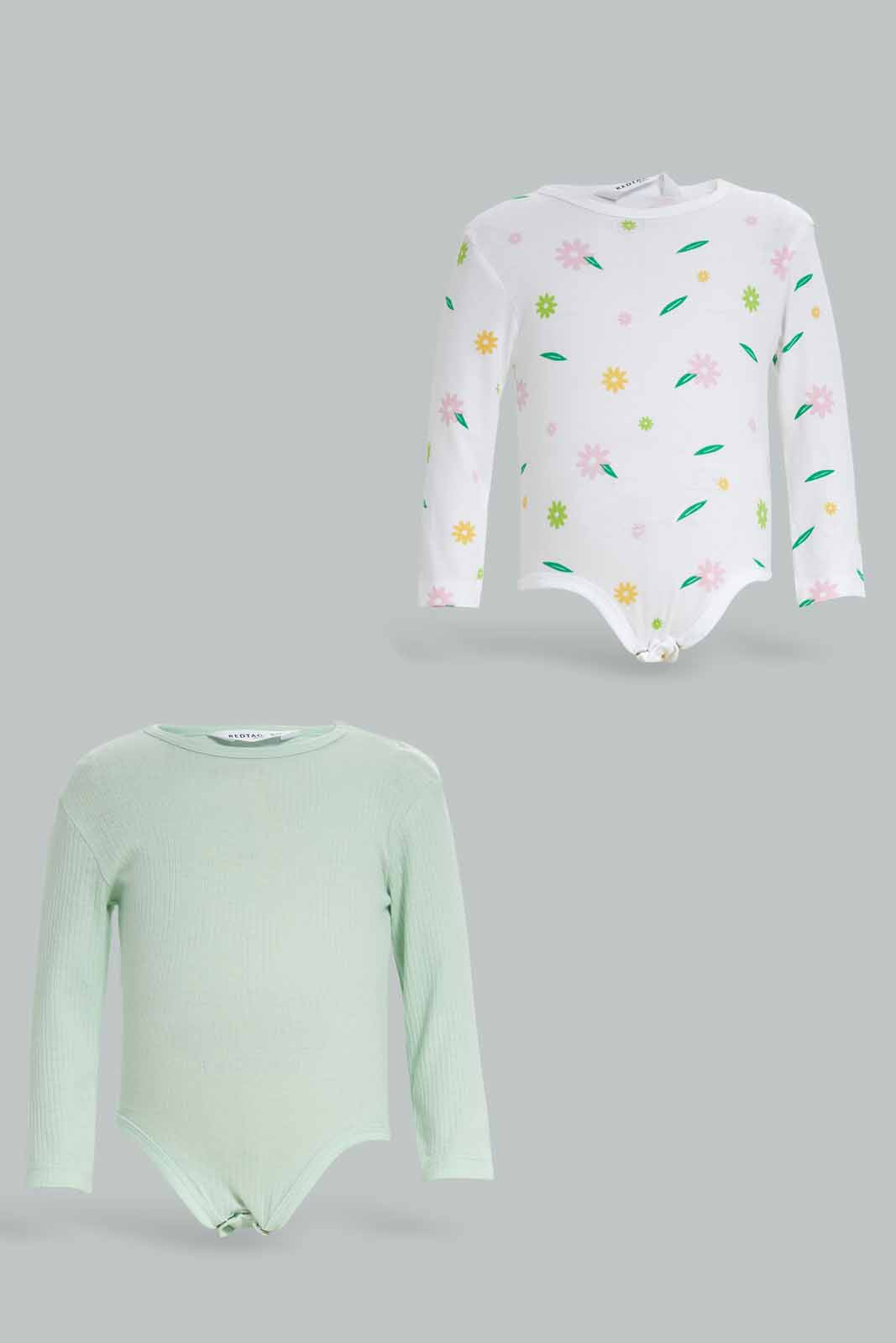 Redtag-Boys-Mint-2-Pc-Rib-Aop-Bodysuit-Category:Bodysuits,-Colour:Mint,-Deals:New-In,-Dept:New-Born,-Filter:Baby-(0-to-12-Mths),-NBB-Bodysuits,-New-In-NBB-APL,-Non-Sale,-S23A,-Section:Boys-(0-to-14Yrs)-Baby-