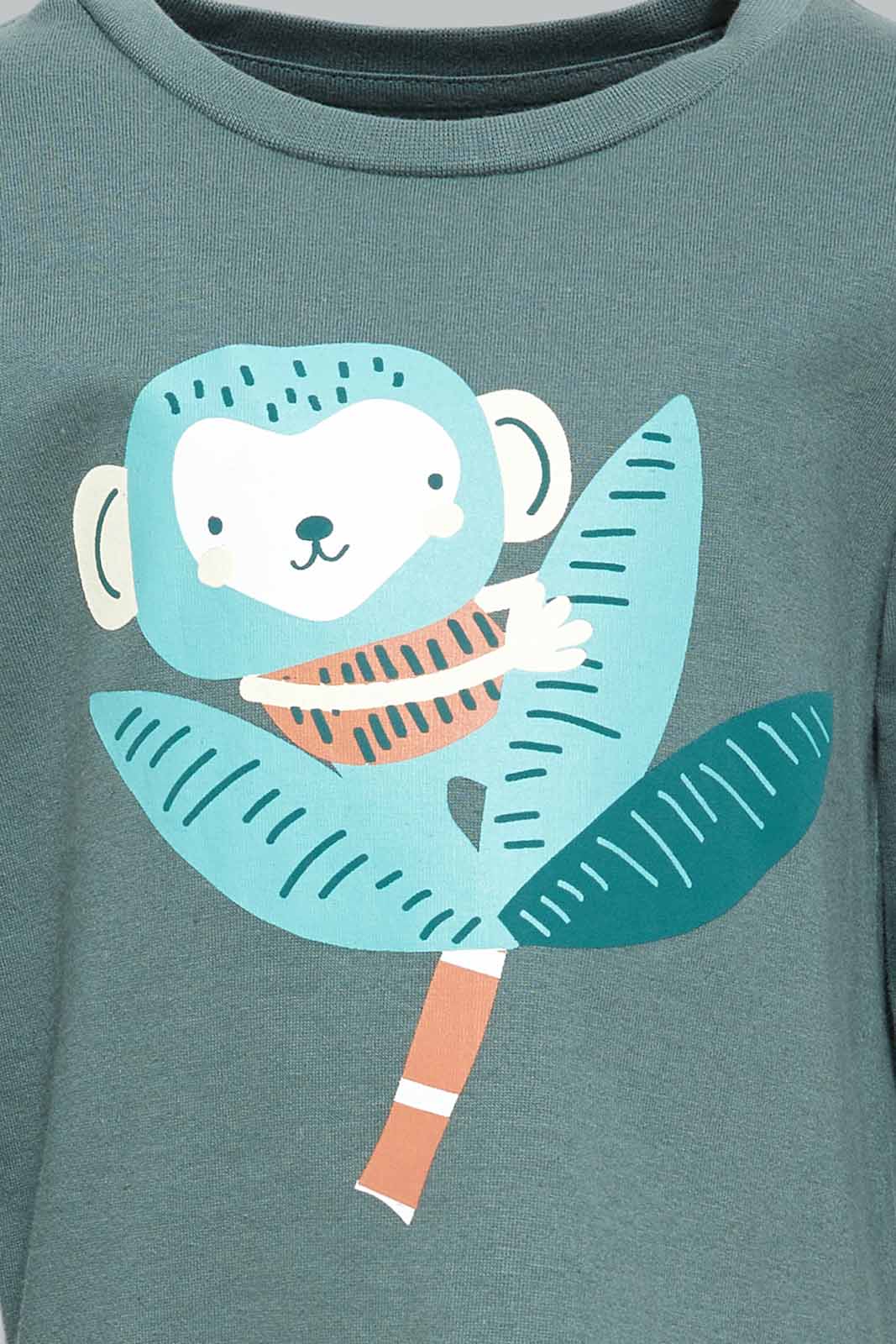 Redtag-Boys-Khaki-Cat-Ls-Tshirt-Category:T-Shirts,-Colour:Green,-Deals:New-In,-Dept:Boys,-Filter:Infant-Boys-(3-to-24-Mths),-INB-T-Shirts,-New-In-INB-APL,-Non-Sale,-S23A,-Section:Boys-(0-to-14Yrs),-TBL-Infant-Boys-3 to 24 Months