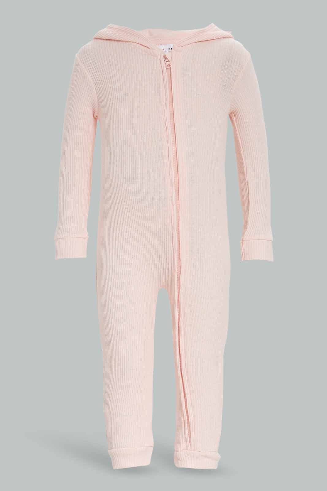 Redtag-Boys-Pink-Novelty-Bunny-Zipthru-Romper-Category:Rompers,-CHR,-Colour:Apricot,-Deals:New-In,-Dept:New-Born,-Filter:Baby-(0-to-12-Mths),-NBG-Rompers,-New-In-NBG-APL,-Non-Sale,-S23A,-Section:Boys-(0-to-14Yrs)-Baby-