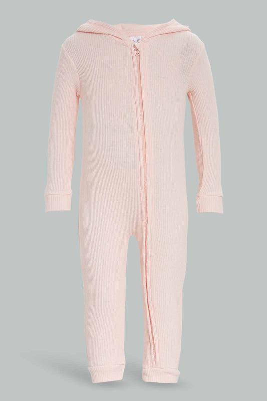 Redtag-Boys-Pink-Novelty-Bunny-Zipthru-Romper-Category:Rompers,-CHR,-Colour:Apricot,-Deals:New-In,-Dept:New-Born,-Filter:Baby-(0-to-12-Mths),-NBG-Rompers,-New-In-NBG-APL,-Non-Sale,-S23A,-Section:Boys-(0-to-14Yrs)-Baby-