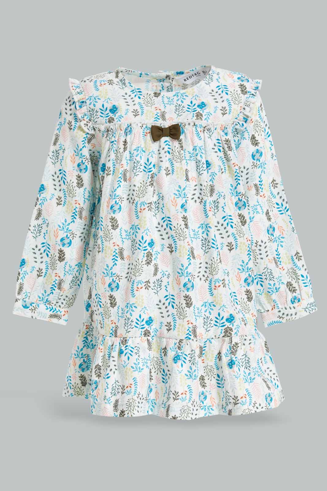 Redtag-Girls-Multicolor-Floral-Print-Dress-Category:Dresses,-Colour:Assorted,-Deals:New-In,-Dept:Girls,-Filter:Infant-Girls-(3-to-24-Mths),-ING-Dresses,-New-In-ING-APL,-Non-Sale,-S23A,-Section:Girls-(0-to-14Yrs)-Infant-Girls-
